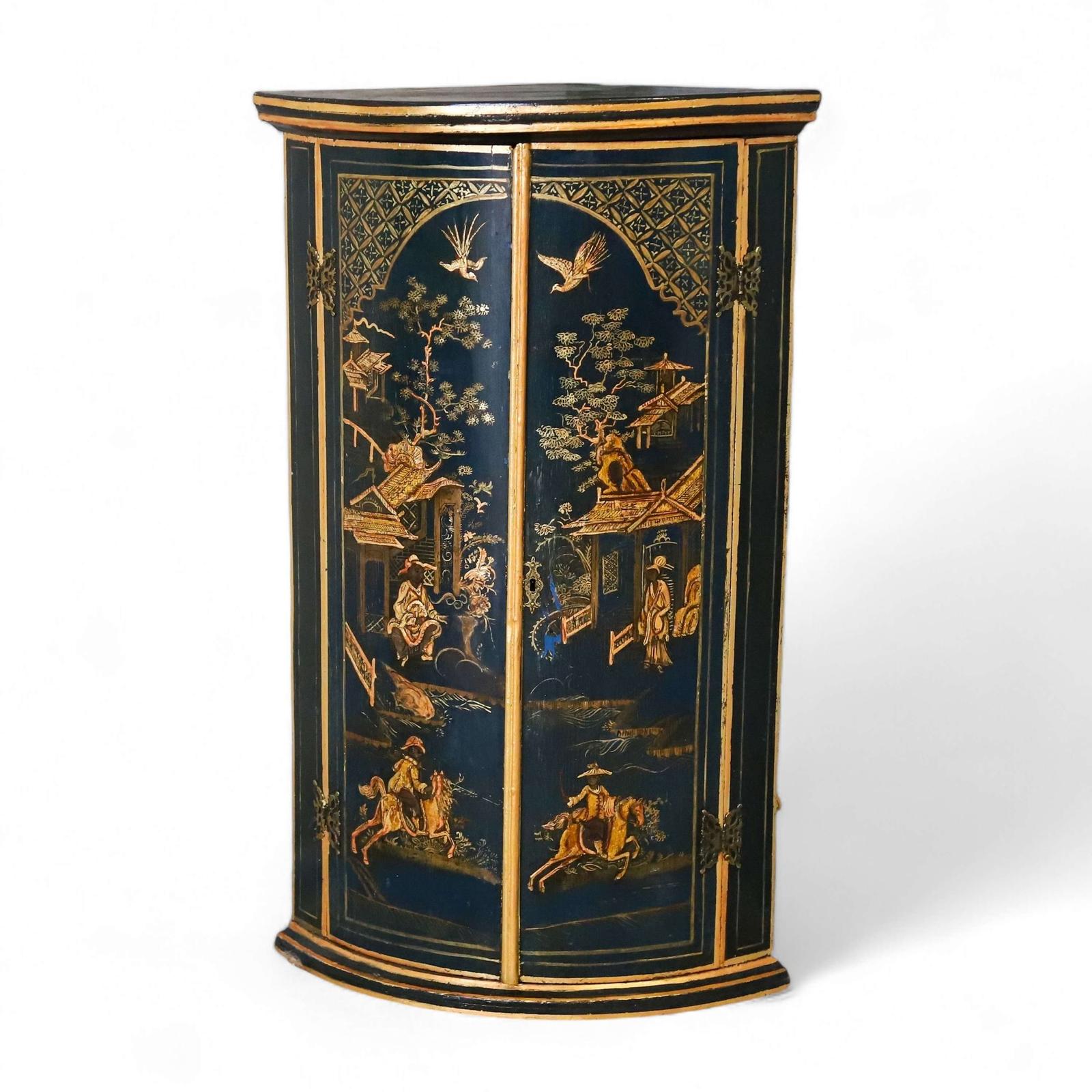 Rare Find Early 18th C c1710 Chinoiserie Bow Fronted Corner Cupboard (1 of 9) Rare Find Early 18th C c1710 Chinoiserie Bow Fronted Corner Cupboard (1 of 9)