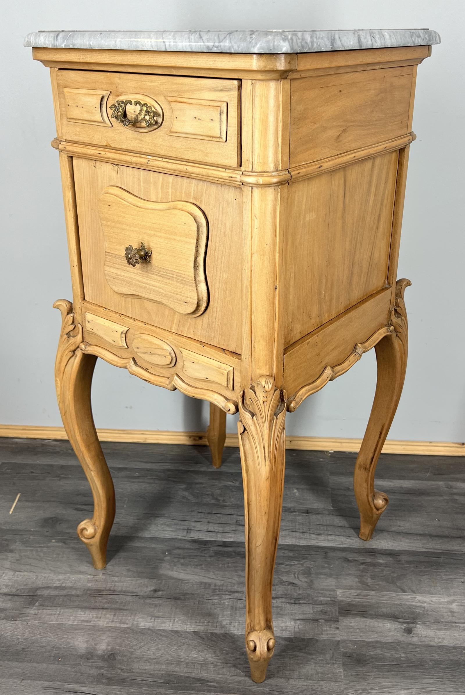 Antique French Bedside Table Marble Top Cupboard Cabinet Nightstand LOT 3925 (1 of 11)