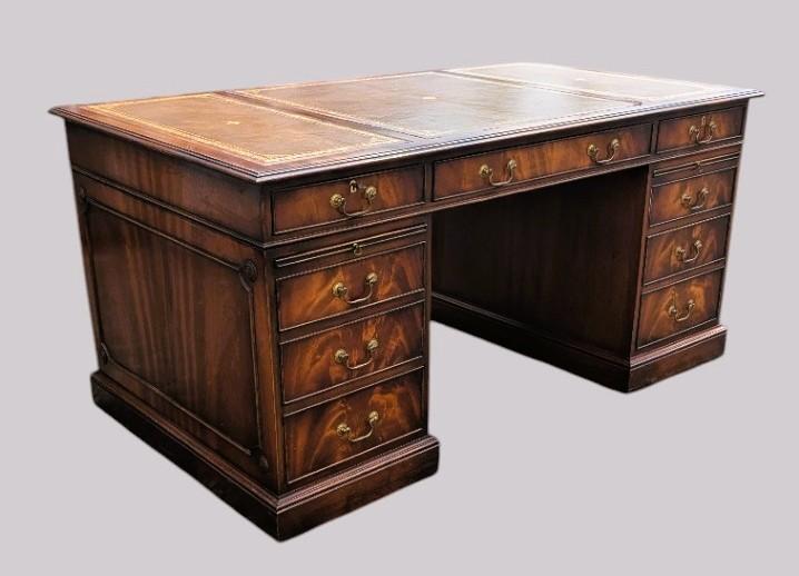 British 20th Century Mahogany Pedestal Desks - main image