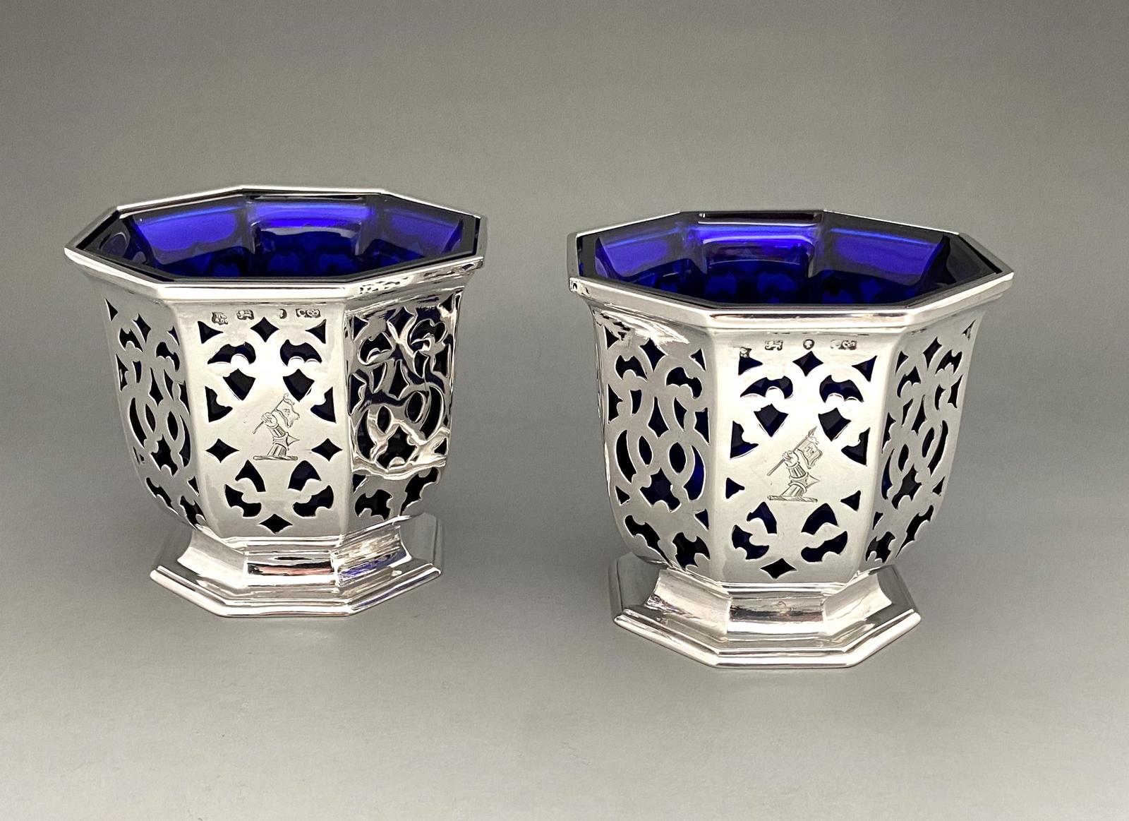 A Superb Pair of Early Victorian Pierced Silver Condiment/cream Pails (1 of 6)