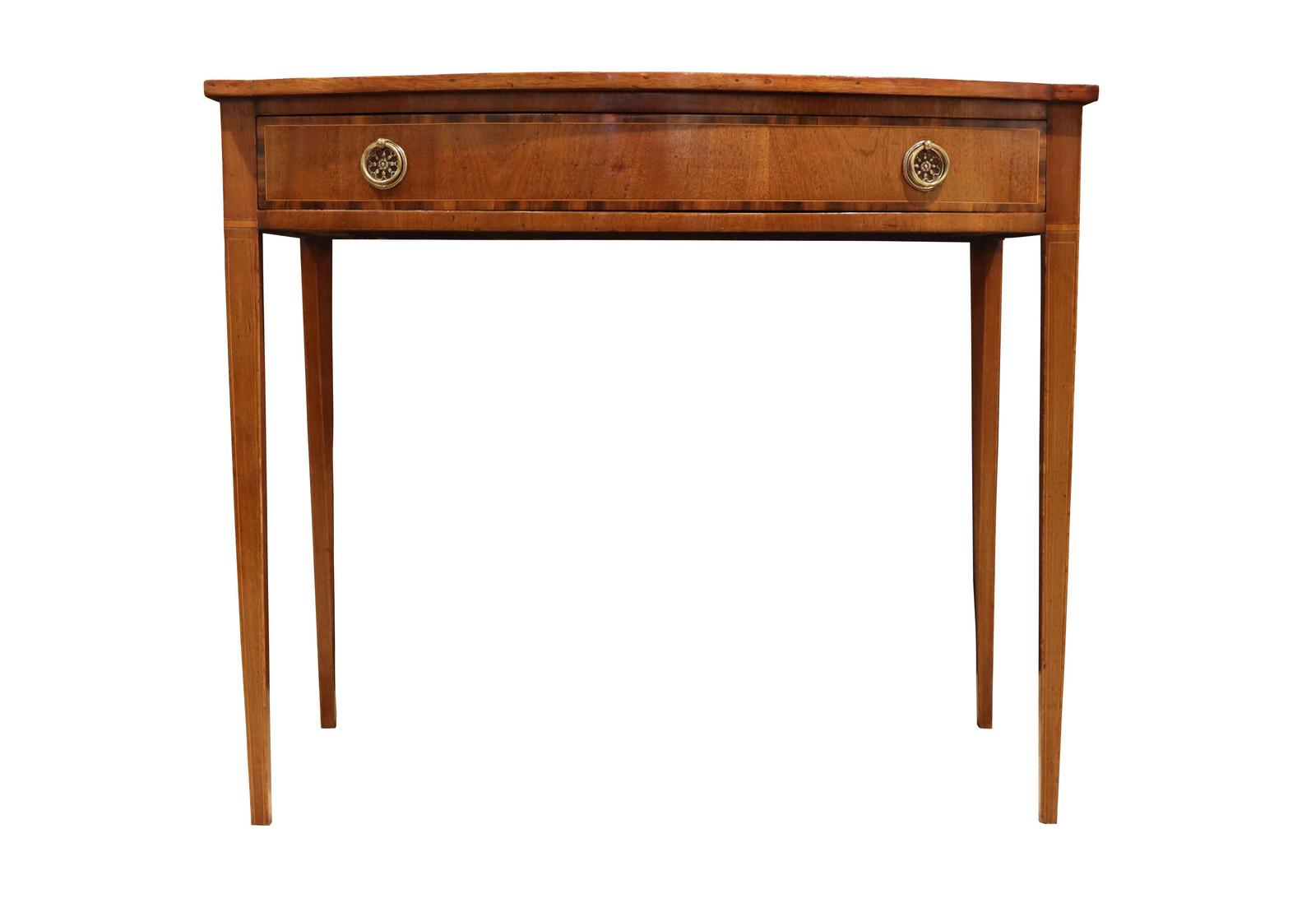 Georgian Rosewood Banded Mahogany Bowfront Single Drawer Table c.1820 (1 of 6) Georgian Rosewood Banded Mahogany Bowfront Single Drawer Table c.1820 (1 of 6)