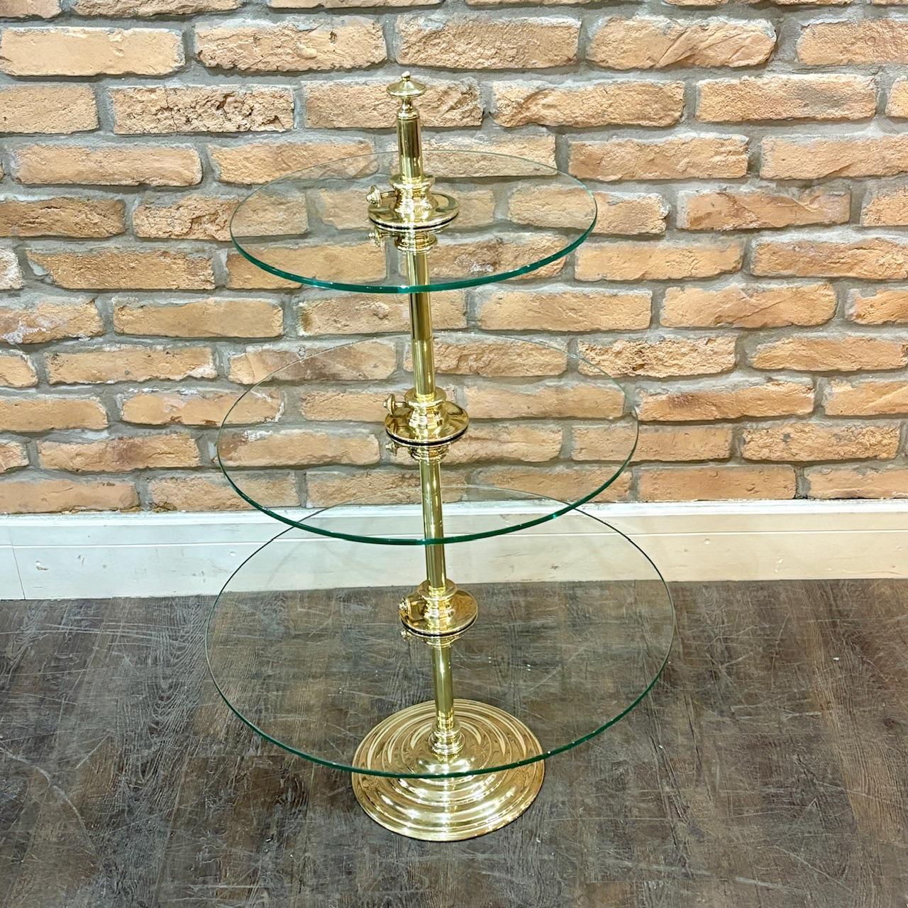 Polished Brass & Glass Tiered Display Stand (1 of 6)