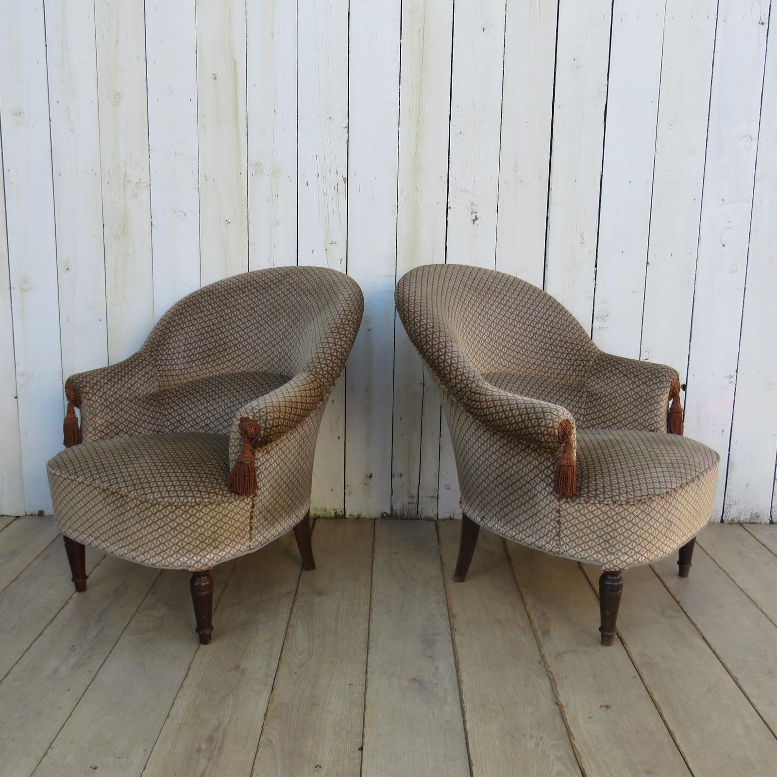 Pair of Antique Napoleon III Tub Armchairs (1 of 10) Pair of Antique Napoleon III Tub Armchairs (1 of 10)