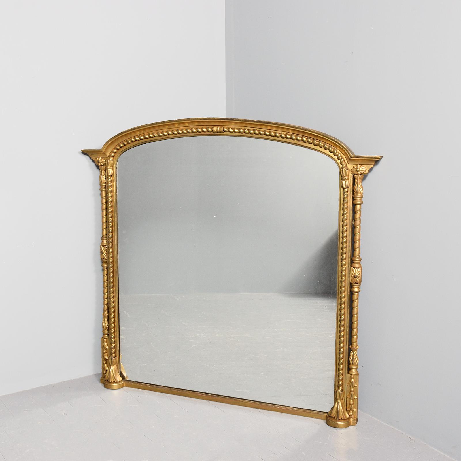 Exceptional Giltwood Overmantel Mirror with Gilding & Mirror Plate (1 of 8) Exceptional Giltwood Overmantel Mirror with Gilding & Mirror Plate (1 of 8)