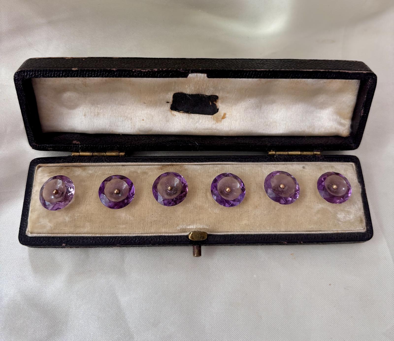 Edwardian Amethyst Buttons (1 of 8) Edwardian Amethyst Buttons (1 of 8)