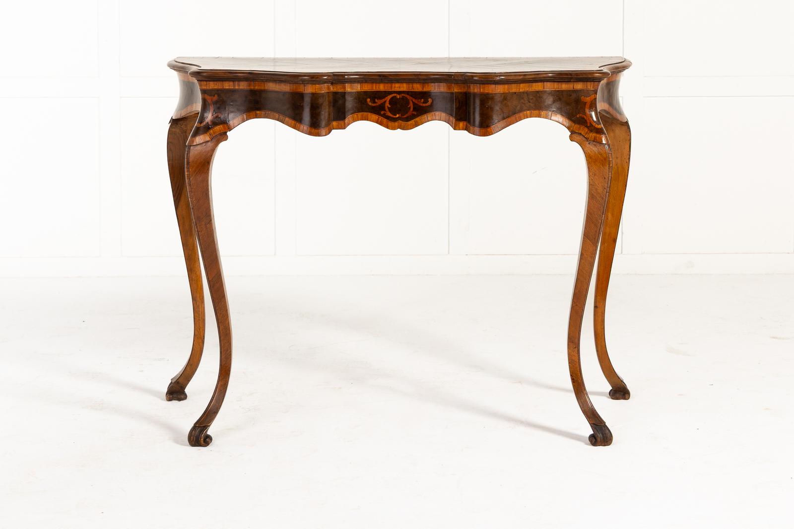 19th Century Italian Walnut Console Table / Side Table (1 of 6)