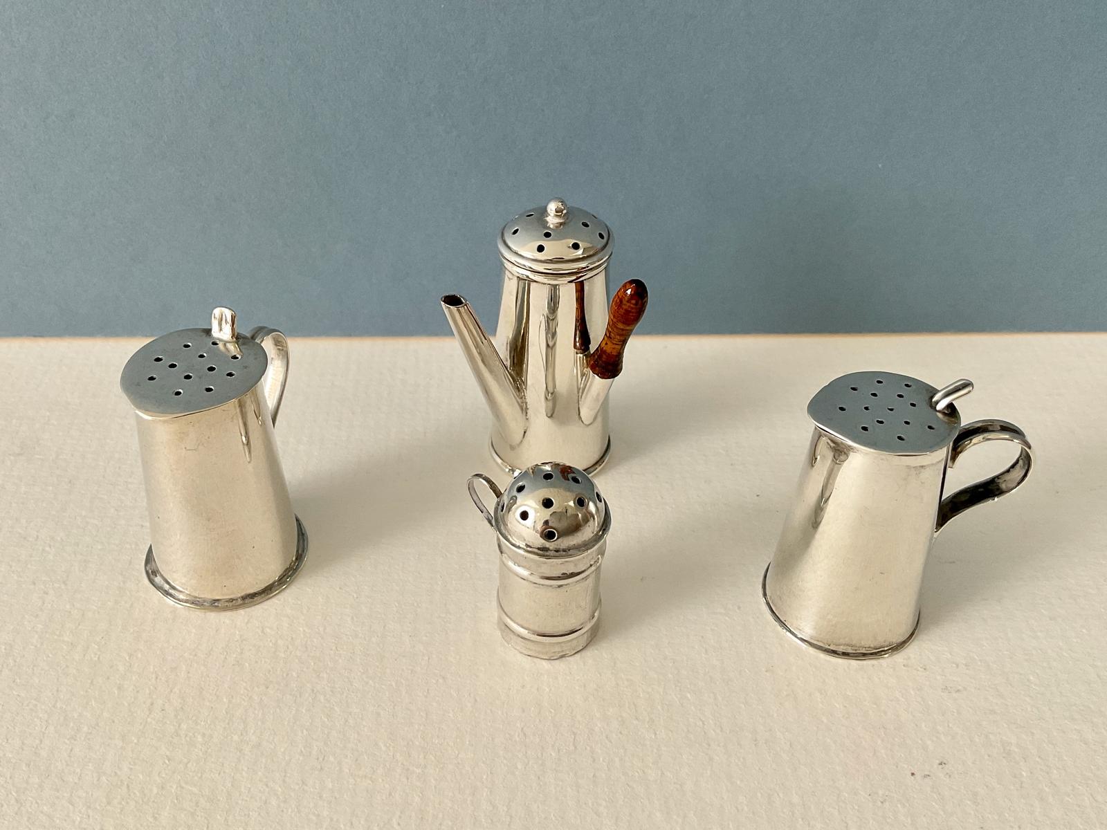 Collection of 4 Antique Silver Novelty Pepperettes (1 of 6)