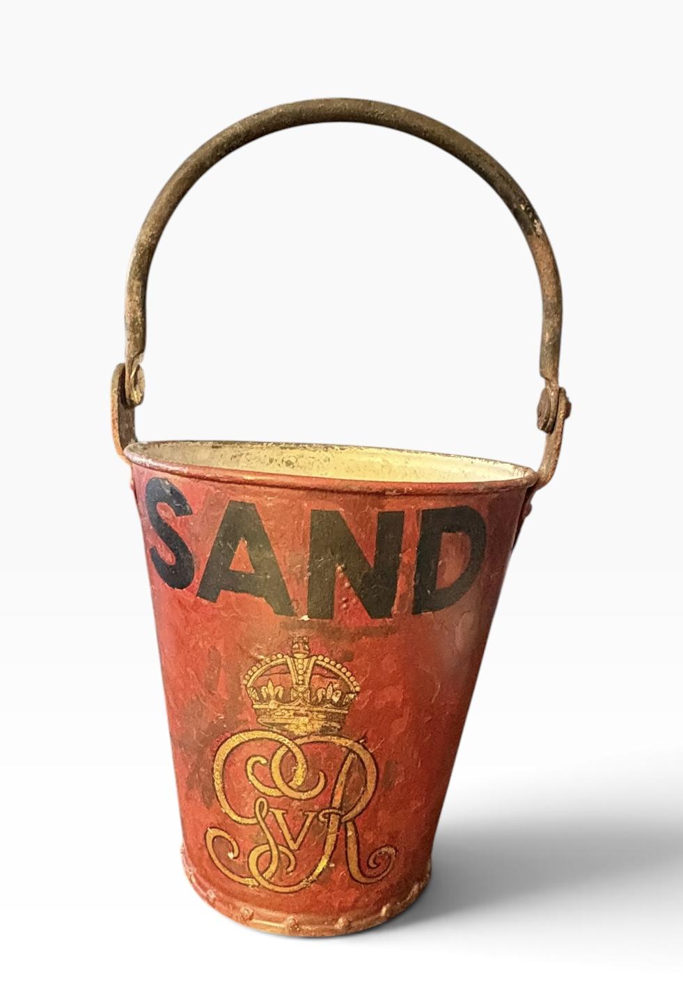 George V Royal Cypher Painted Fire Sand Bucket (1 of 7) George V Royal Cypher Painted Fire Sand Bucket (1 of 7)