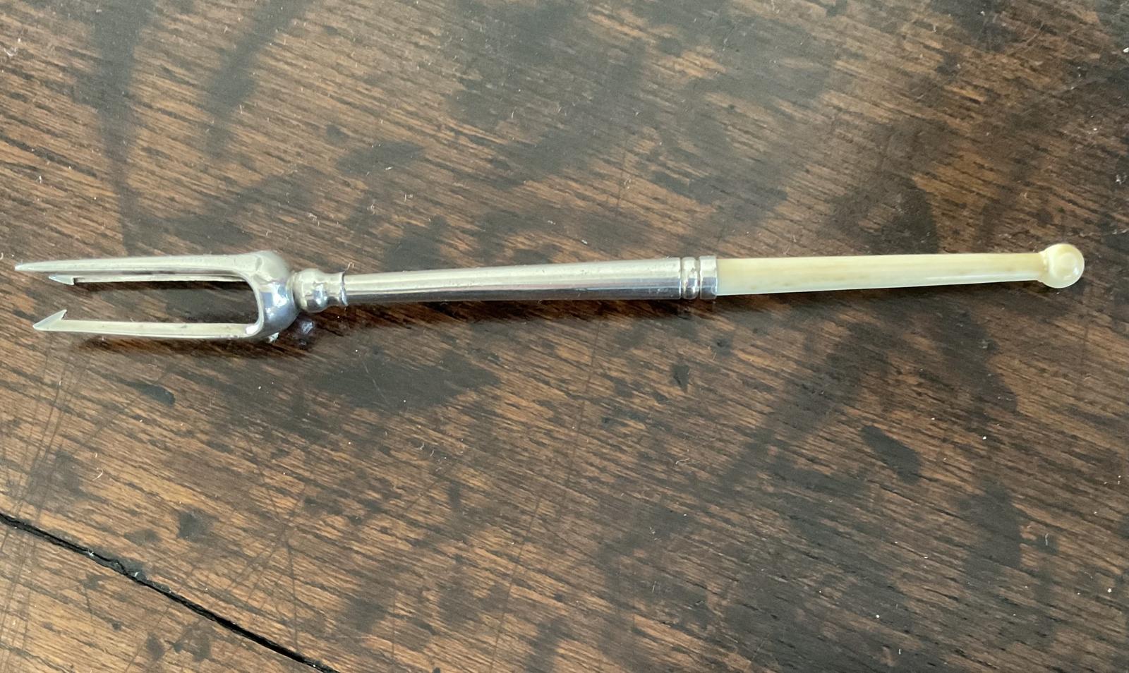Victorian Sliver & Bone Pickle Fork (1 of 2)
