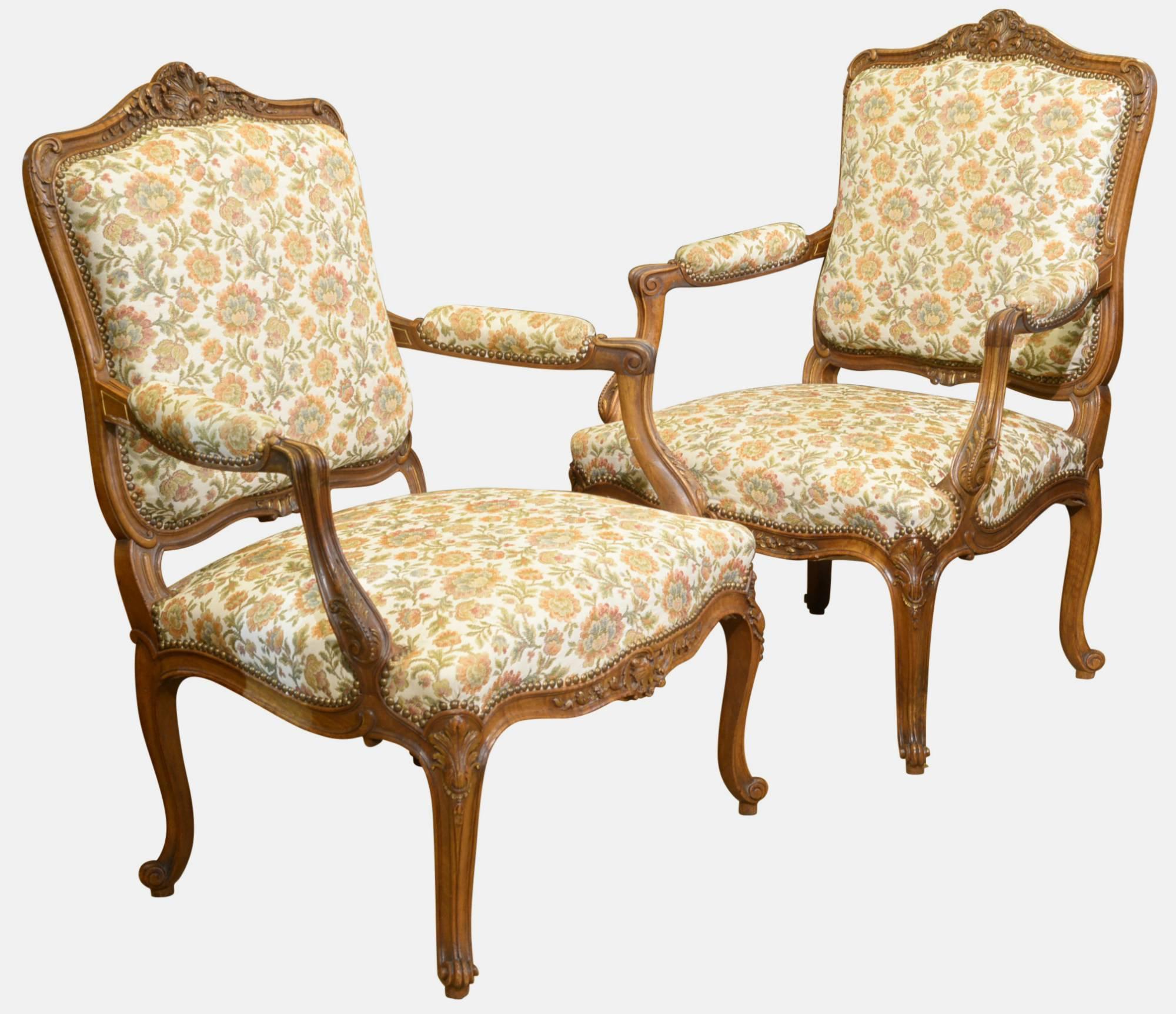 Pair of French Provencial Walnut Armchairs (1 of 1) Pair of French Provencial Walnut Armchairs (1 of 1)