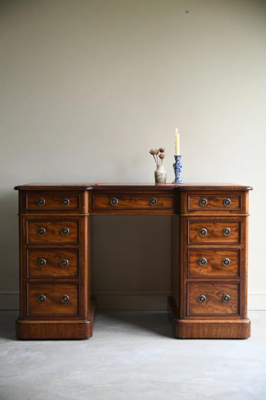 Antique Mahogany Twin Pedestal Desk (1 of 12) Antique Mahogany Twin Pedestal Desk (1 of 12)