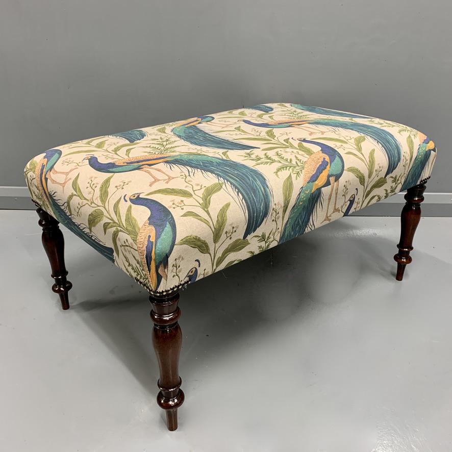 Newly Upholstered 19th Century Footstool (1 of 5) Newly Upholstered 19th Century Footstool (1 of 5)