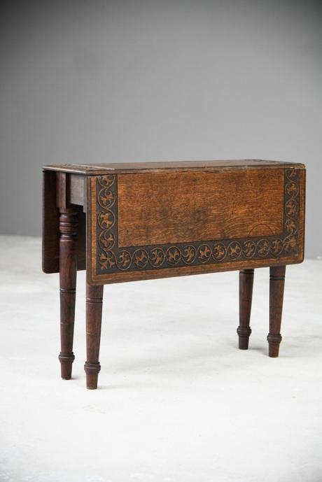 Arts & Crafts Carved Oak Drop Leaf Table (1 of 12) Arts & Crafts Carved Oak Drop Leaf Table (1 of 12)