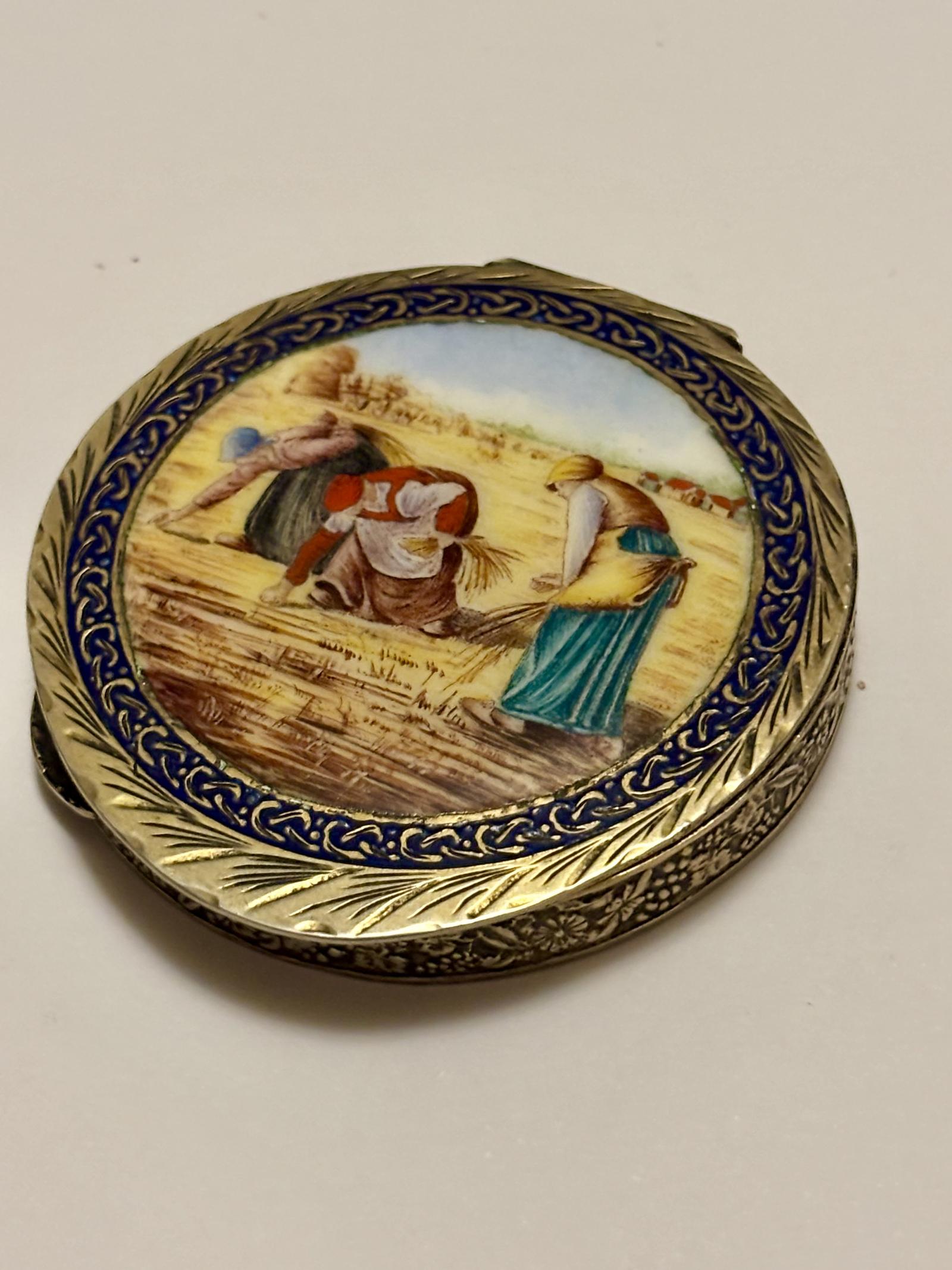 Vintage Italian 800 Silver & Enamel Compact Giuliano Spinelli Florence c.1950 (1 of 16) Vintage Italian 800 Silver & Enamel Compact Giuliano Spinelli Florence c.1950 (1 of 16)