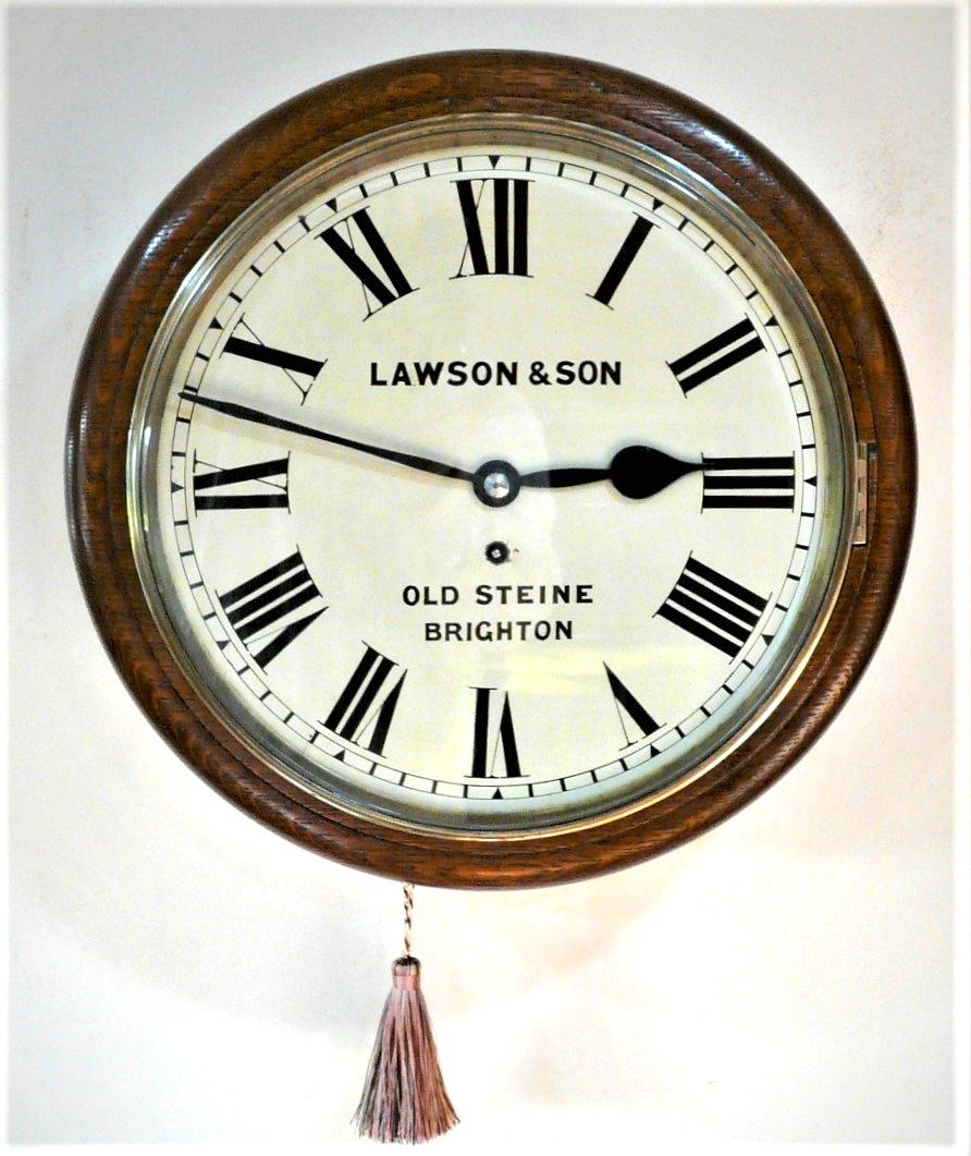 Wall Clock: Lovely 12” English Fusee Dial Timepiece from 1870 by Thomas Lawson & Son (1 of 5) Wall Clock: Lovely 12” English Fusee Dial Timepiece from 1870 by Thomas Lawson & Son (1 of 5)