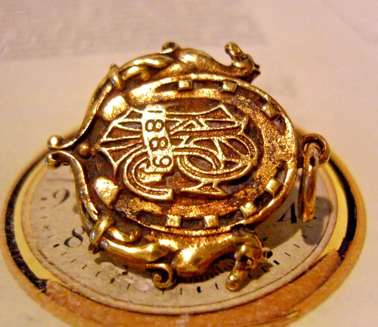 Pocket Watch Chain Fob Victorian 1889 Kempton Race Course 10 Guinea Pass (1 of 9)