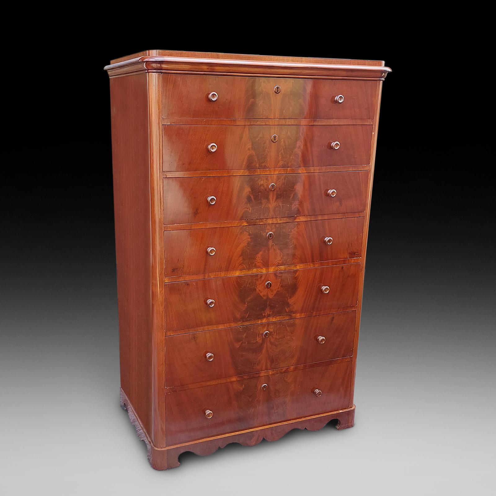 Victorian Flame Mahogany Semanier Chest (1 of 8)
