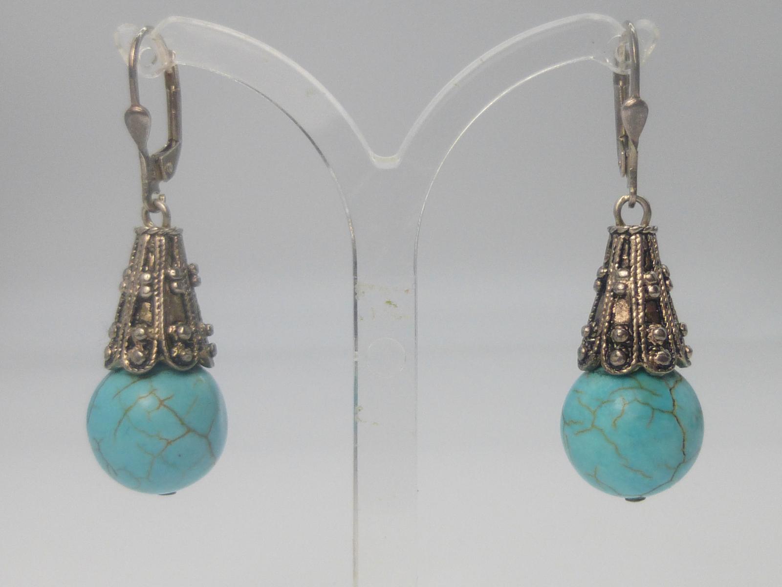 Pair of Silver & Turquoise Earrings (1 of 4)