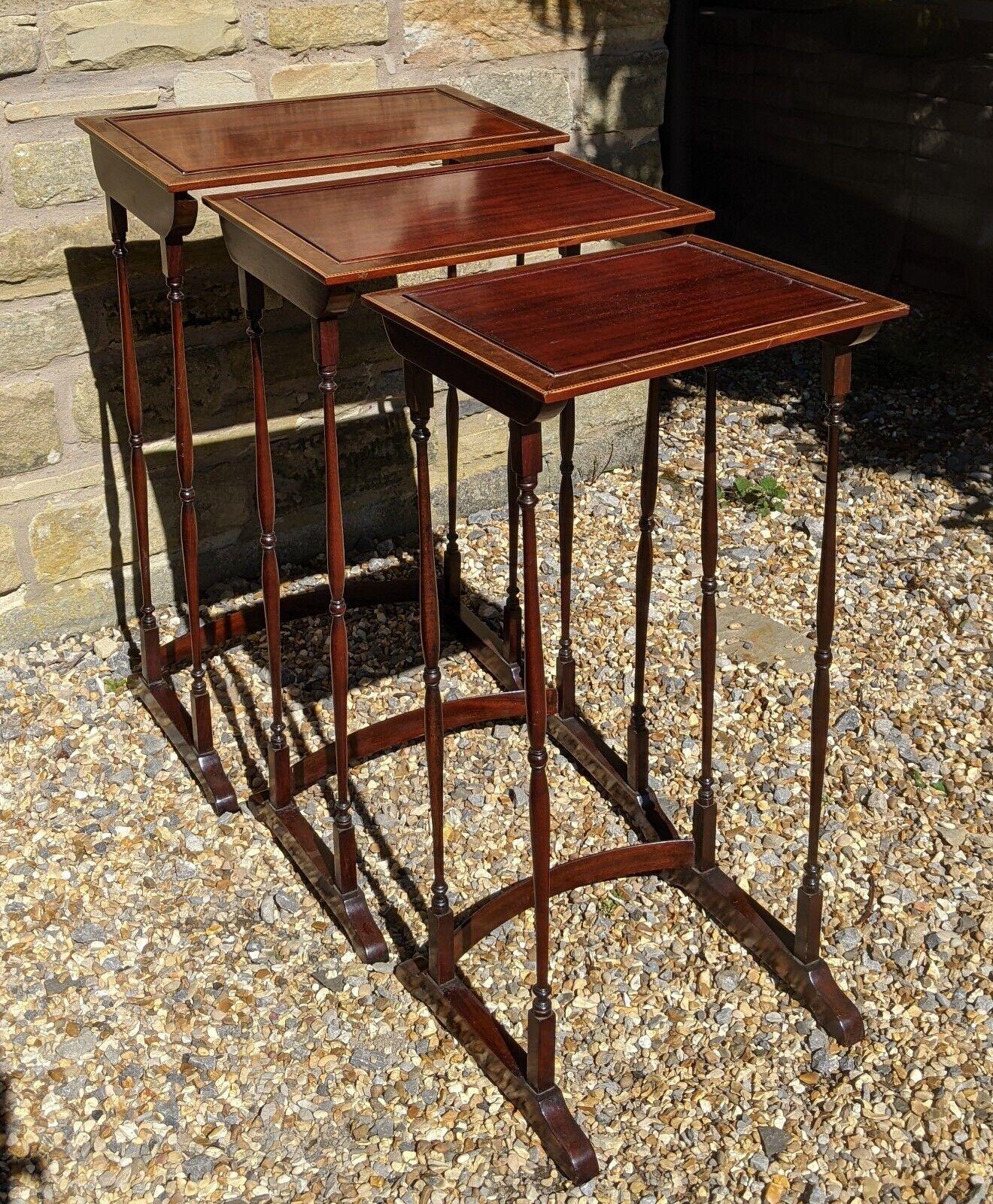 Elegant & Delicate Georgian Nest Of 3 Tables (1 of 9)