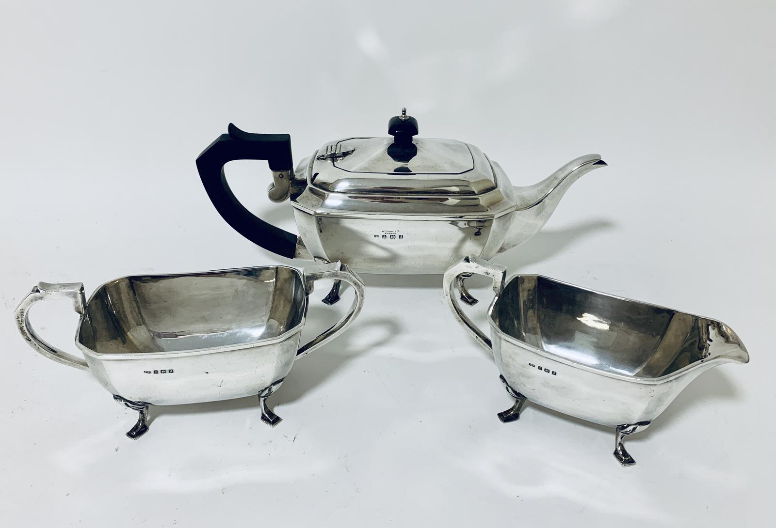 Solid Sterling Silver Art Deco Three Part Tea Set Service (1 of 20) Solid Sterling Silver Art Deco Three Part Tea Set Service (1 of 20)