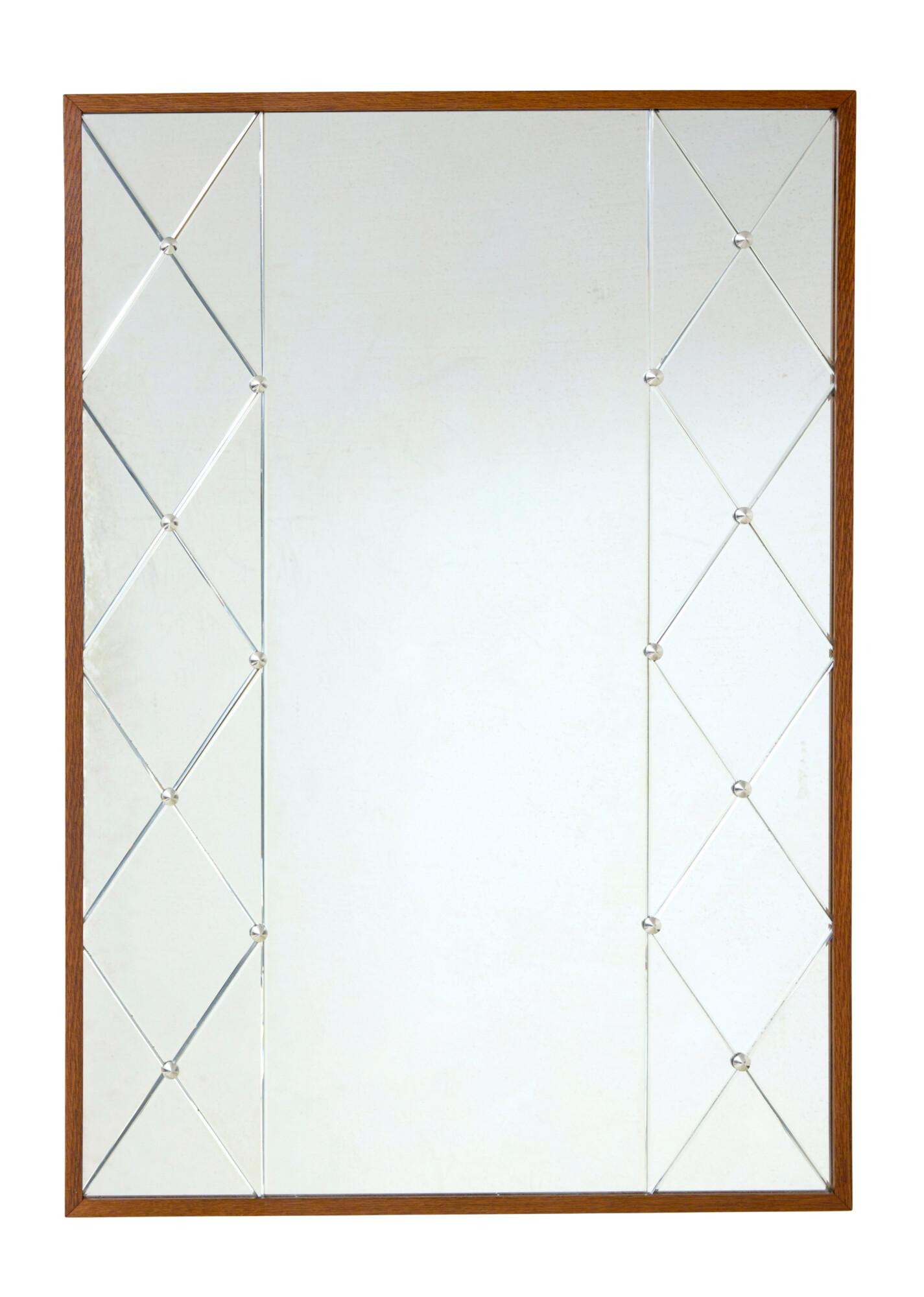 Swedish Oak Harlequin Wall Mirror by Glas & Tra (1 of 6)
