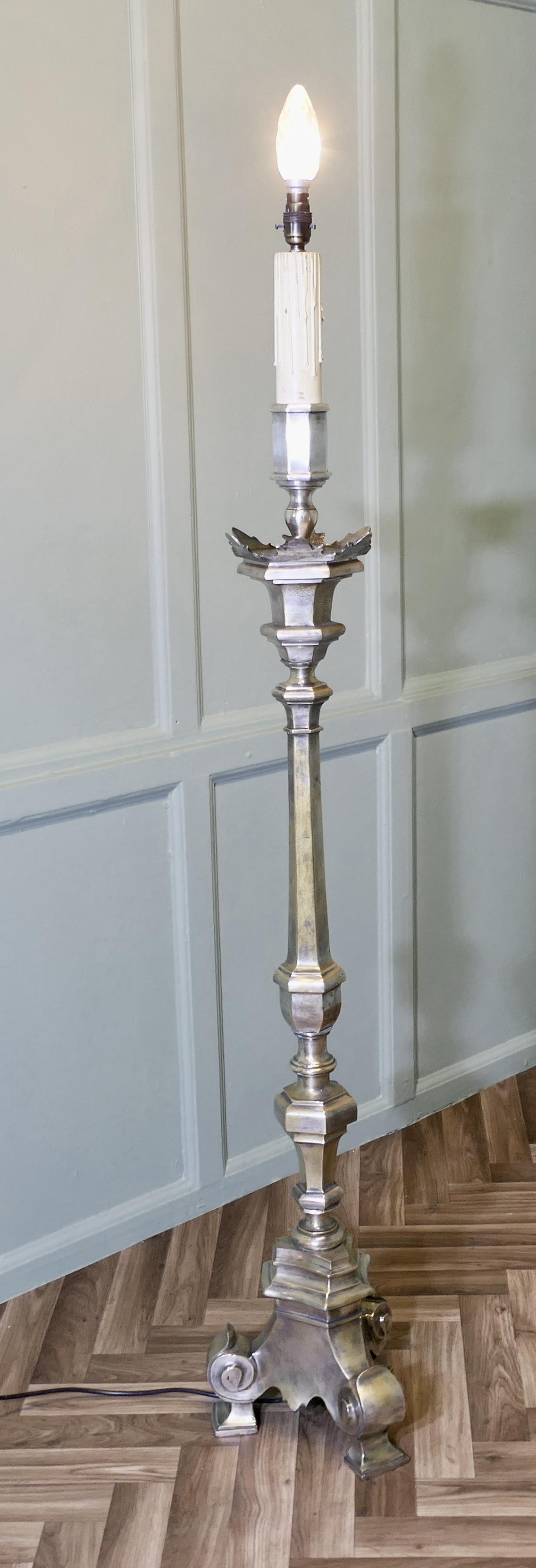 Heavy Silver Plated Standard or Floor Lamp (1 of 9)