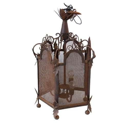 Impressive Mid 20th Century Large Scale Spanish Iron & Mesh Lantern (1 of 7)