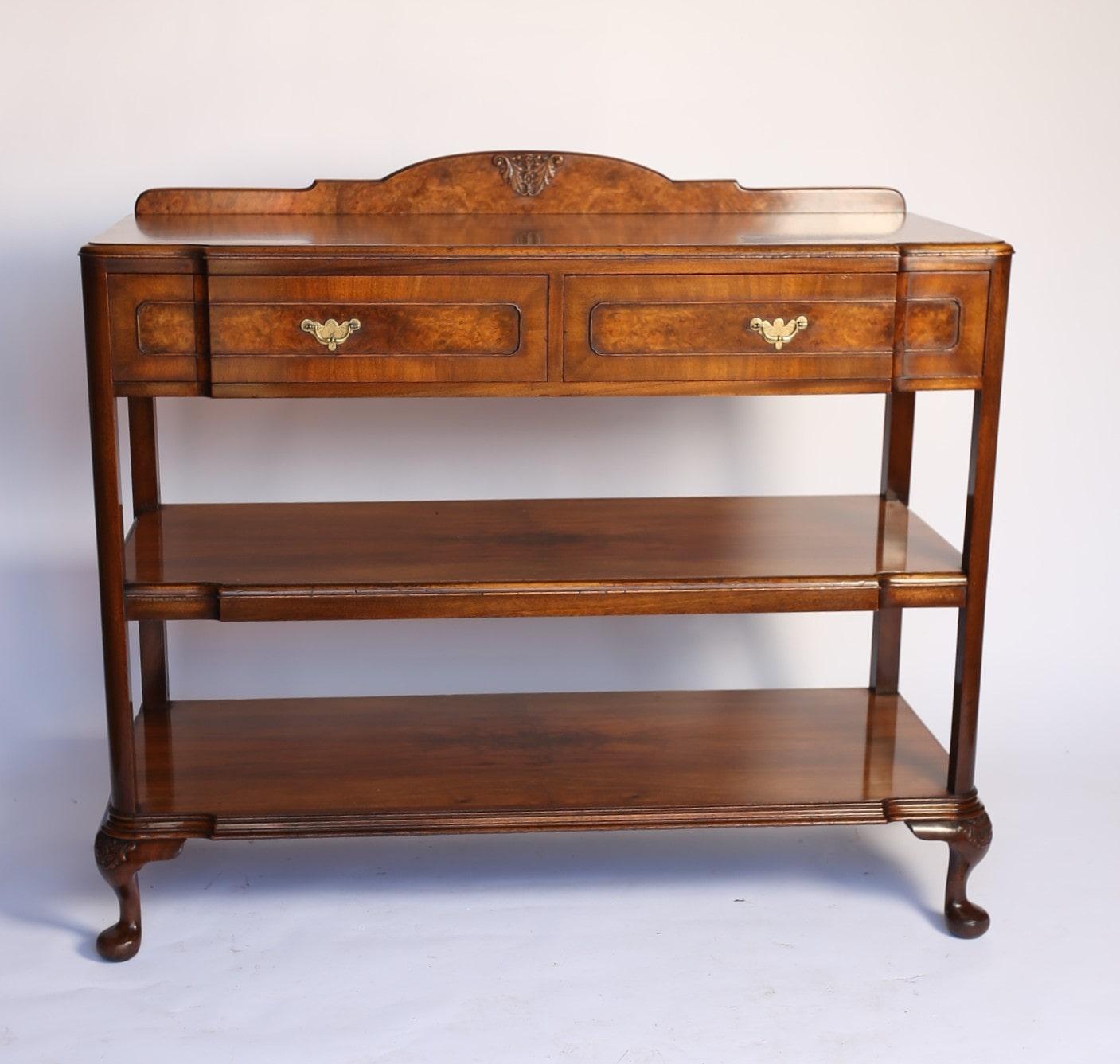 Walnut Queen Anne Style 3 Tier Buffet, 1930s (1 of 7) Walnut Queen Anne Style 3 Tier Buffet, 1930s (1 of 7)