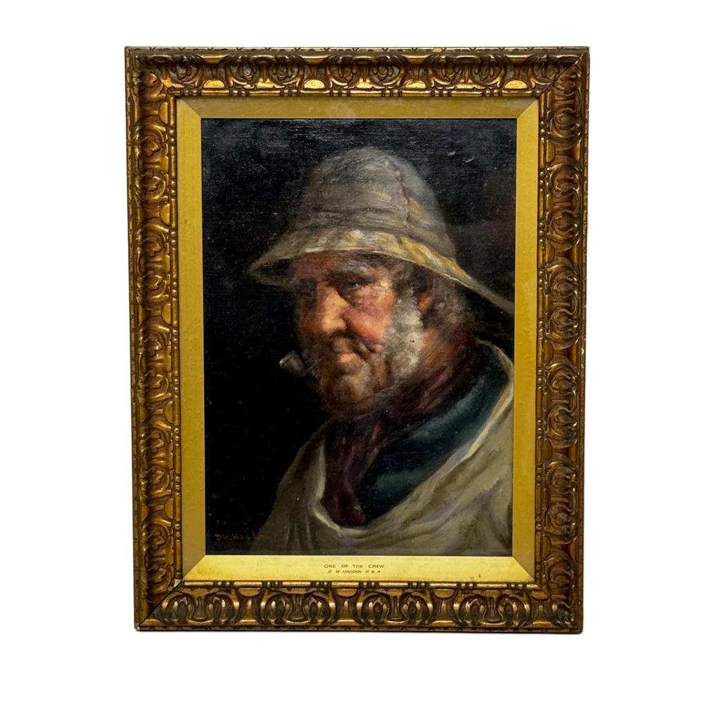 Victorian Newlyn School Oil Painting Portrait Cornish Fisherman by David Wood Haddon (1 of 73)