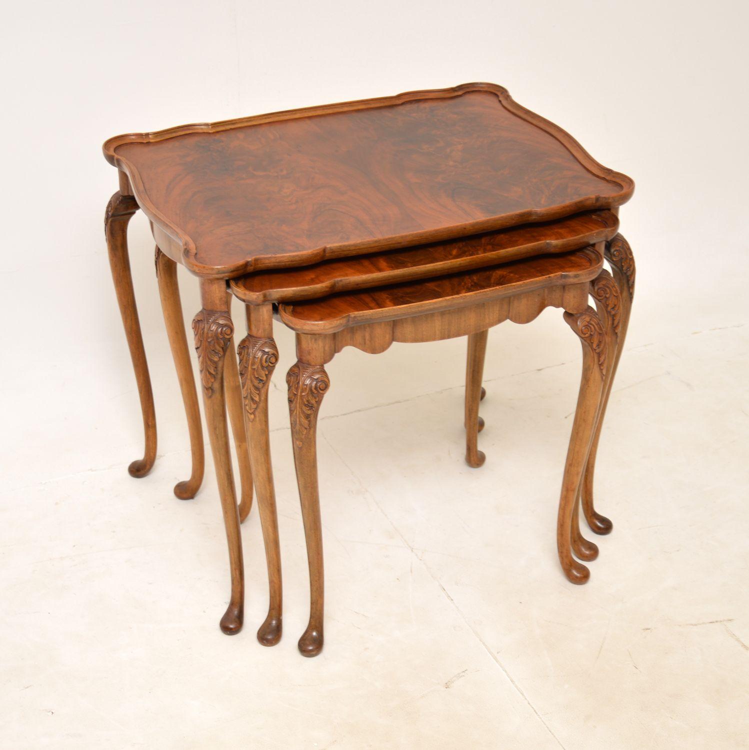 Antique Walnut Pie Crust Nest of Tables (1 of 8) Antique Walnut Pie Crust Nest of Tables (1 of 8)