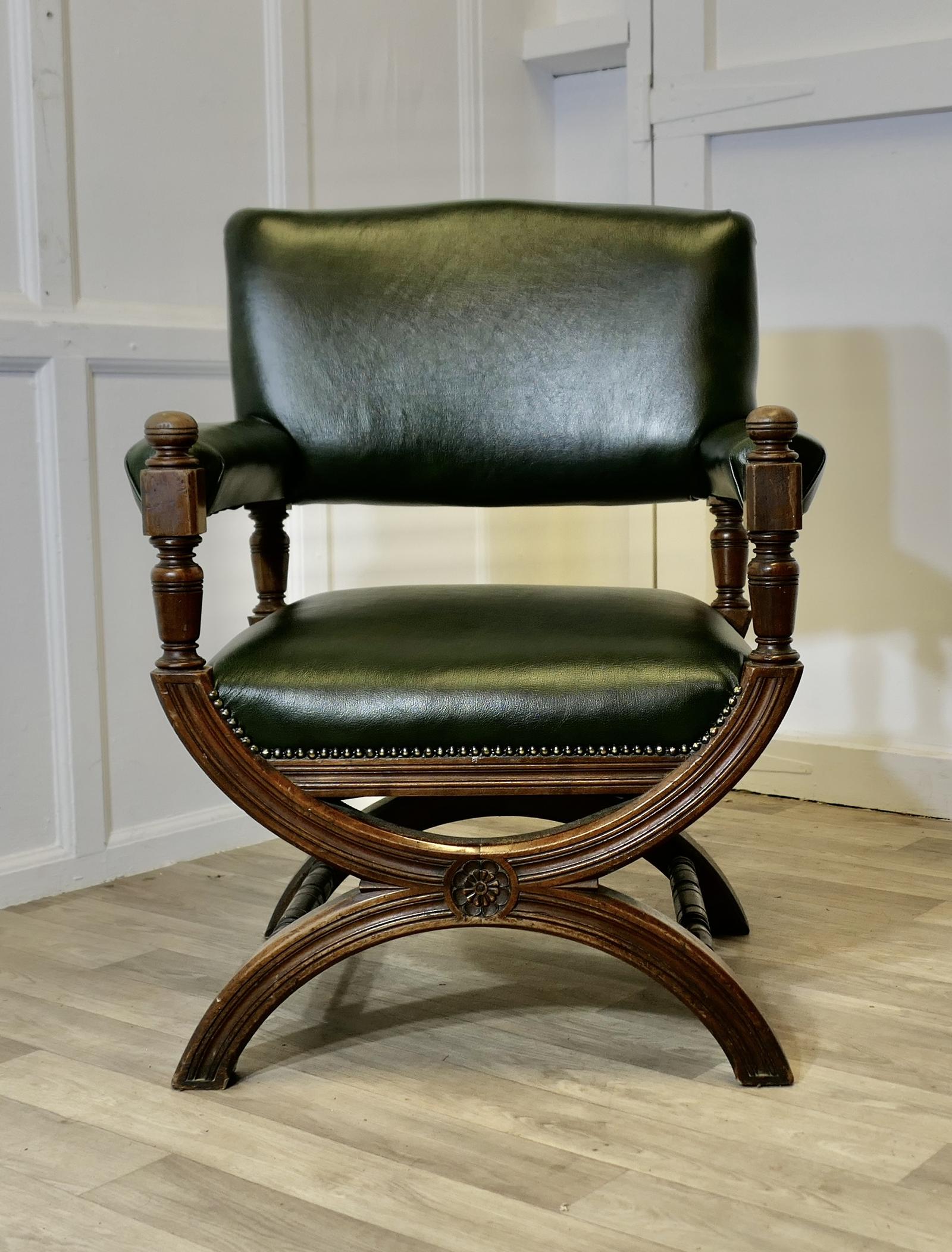 Handsome Piece - 19th Century X Framed Desk Chair (1 of 9)
