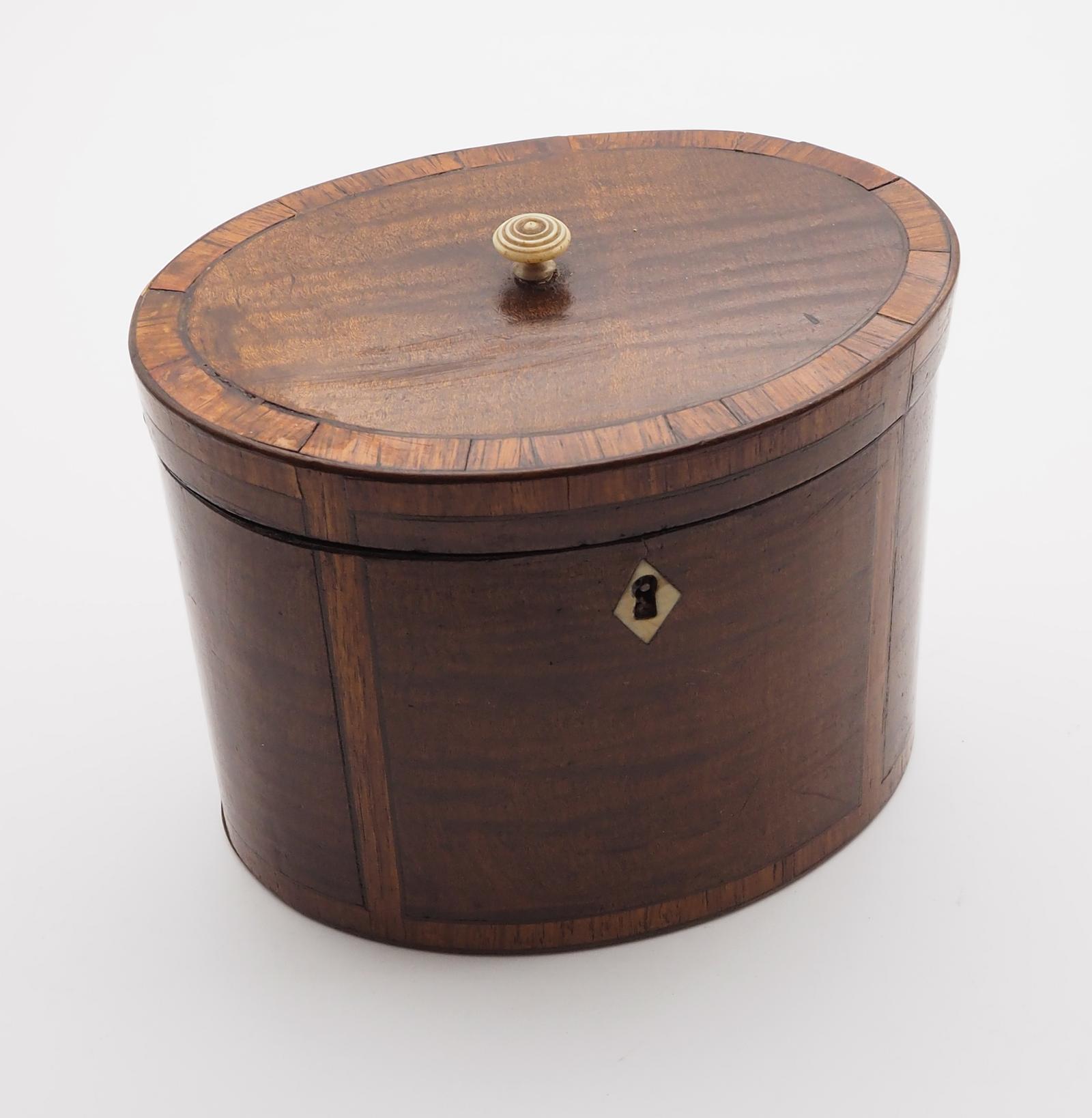 George 3rd Oval Harewood Tea Caddy (1 of 6)