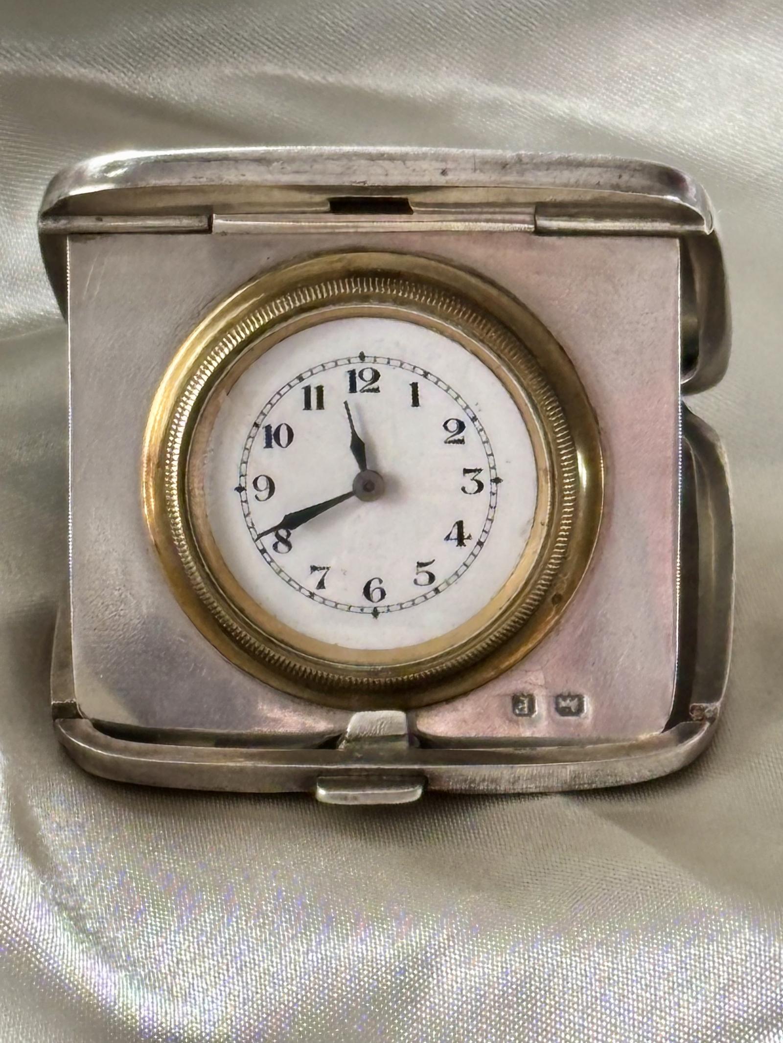 Small Silver Travelling Clock (1 of 9) Small Silver Travelling Clock (1 of 9)