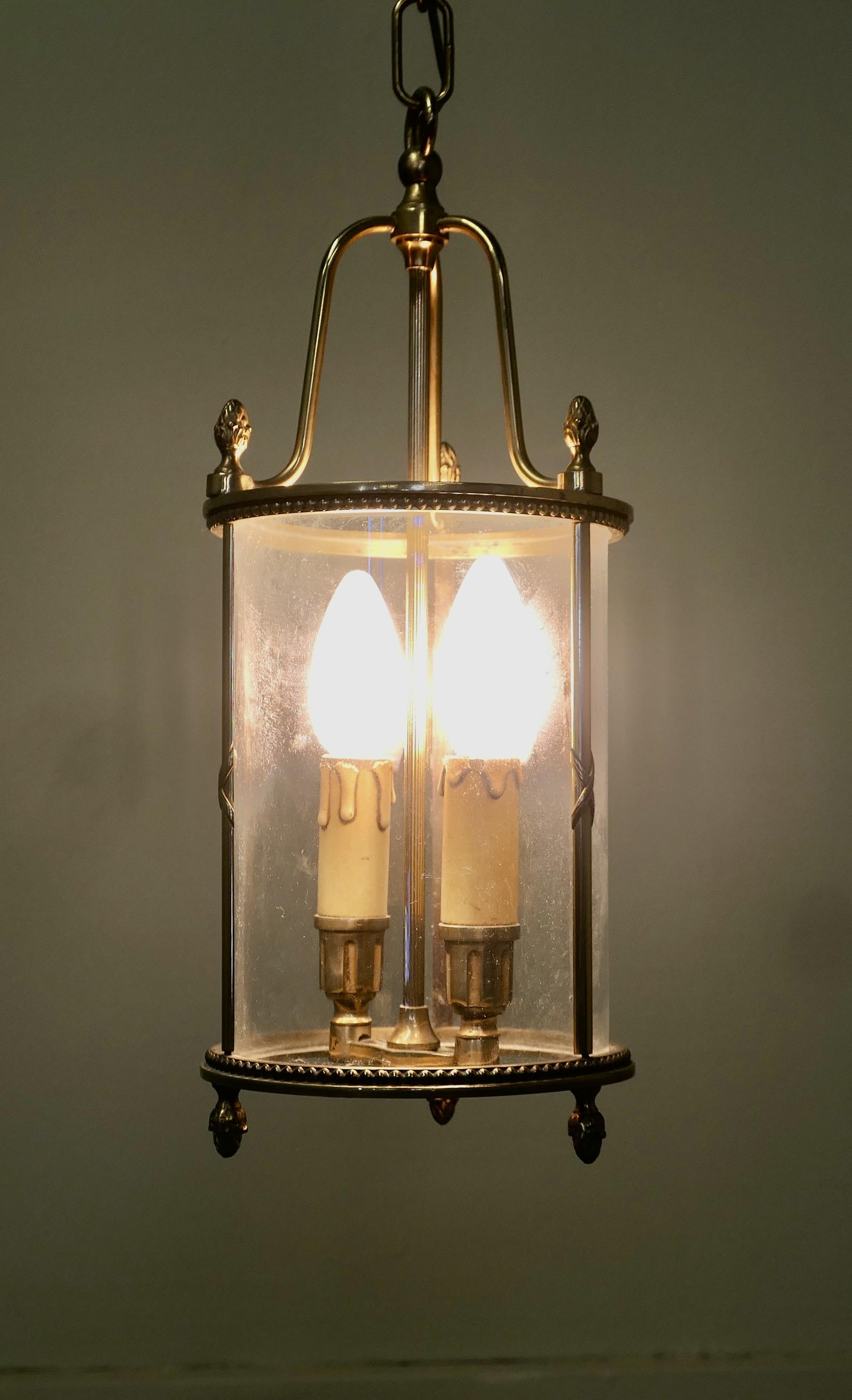 French Round Brass & Glass Lantern (1 of 6) French Round Brass & Glass Lantern (1 of 6)