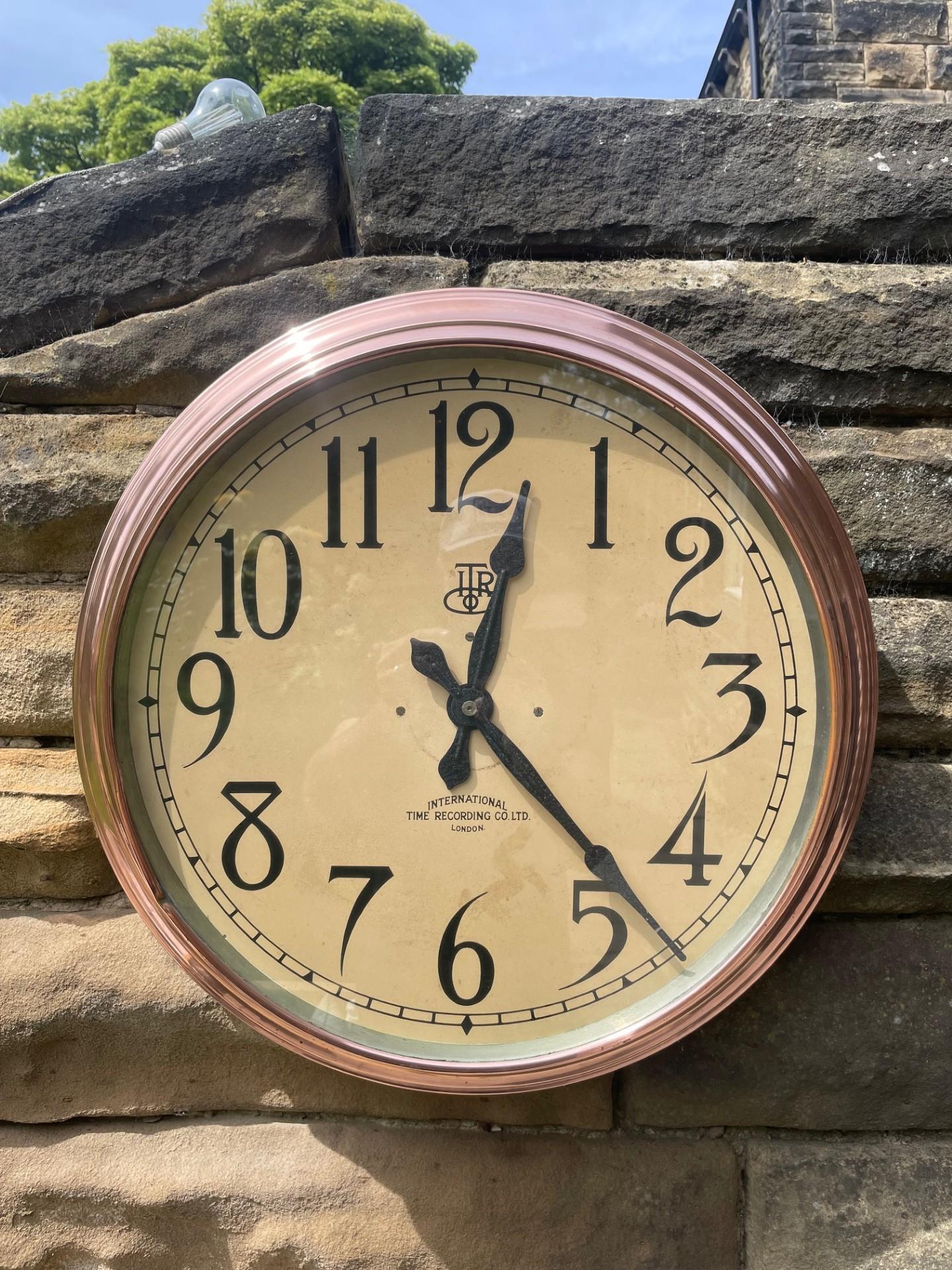 Large Antique 22 " Copper ITR Industrial Factory Clock (1 of 8) Large Antique 22 " Copper ITR Industrial Factory Clock (1 of 8)