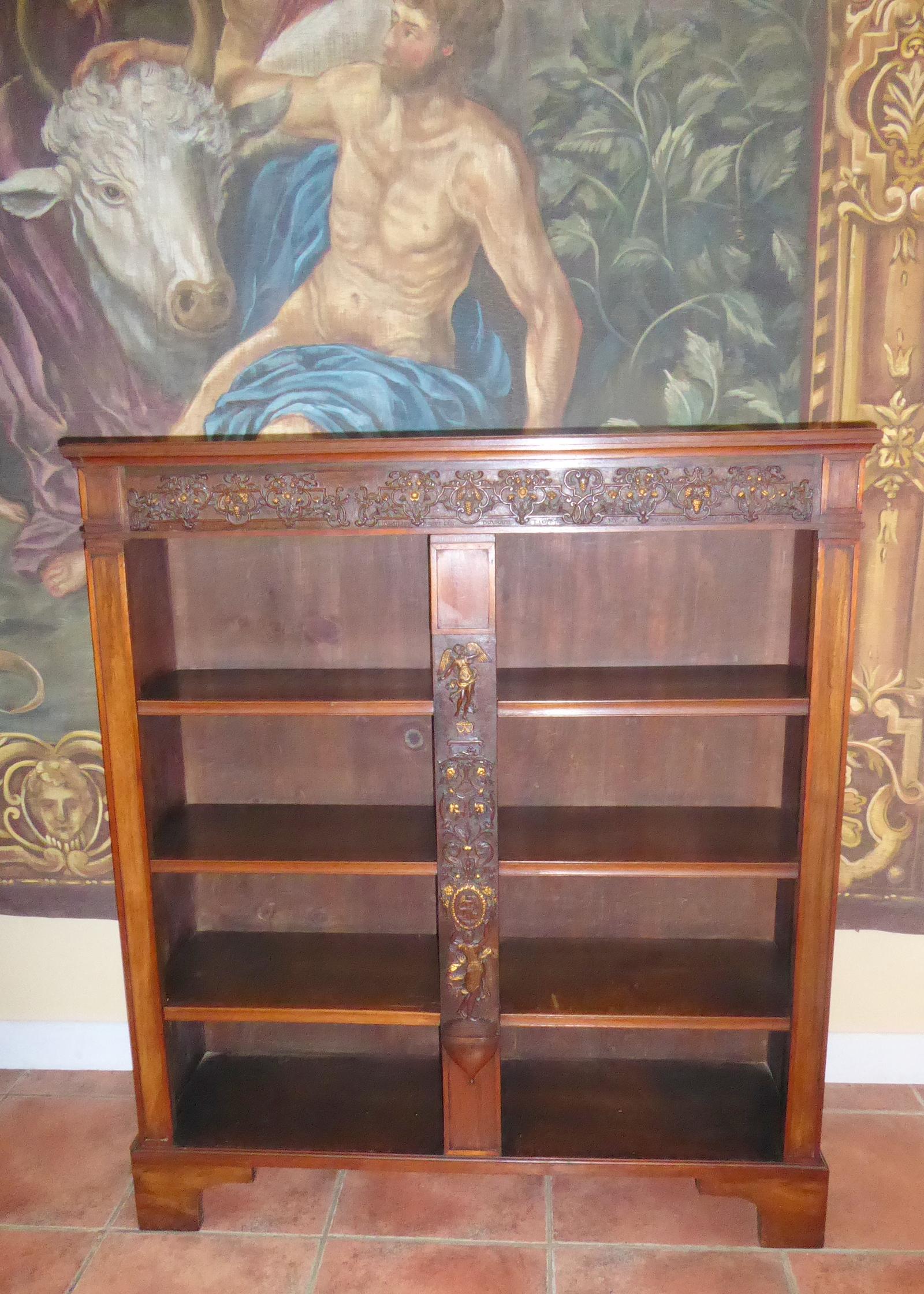 Walnut and Gilded Bookcase Angels 1880 (1 of 16) Walnut and Gilded Bookcase Angels 1880 (1 of 16)