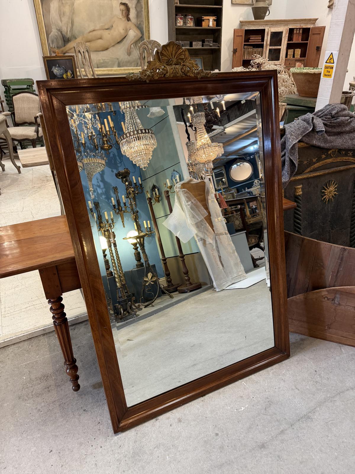 Large Napoleon III Mahogany Mirror with Ormolu Cresting (1 of 8) Large Napoleon III Mahogany Mirror with Ormolu Cresting (1 of 8)