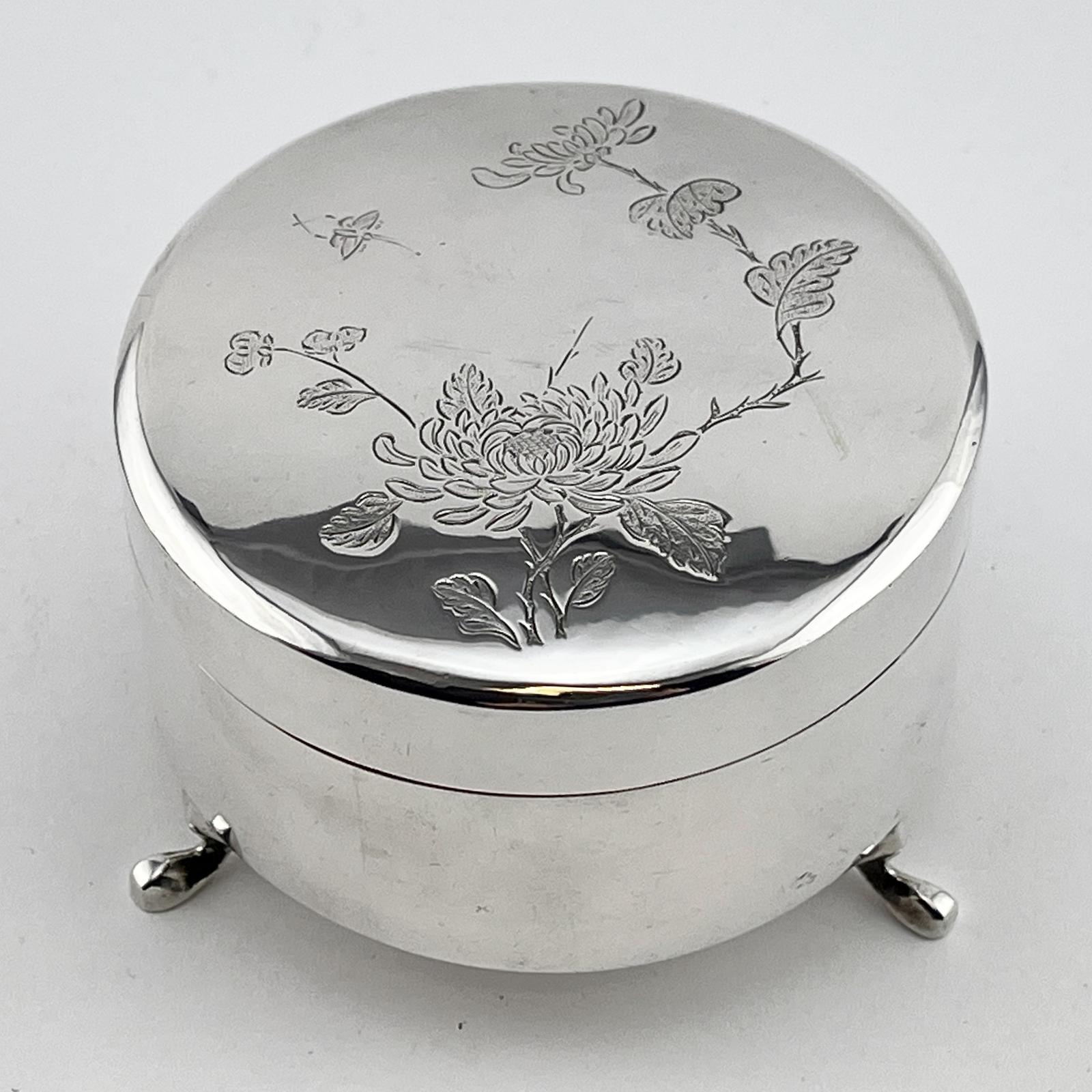 Chinese Export Sterling Silver Jewellery or Trinket Box (1 of 6)