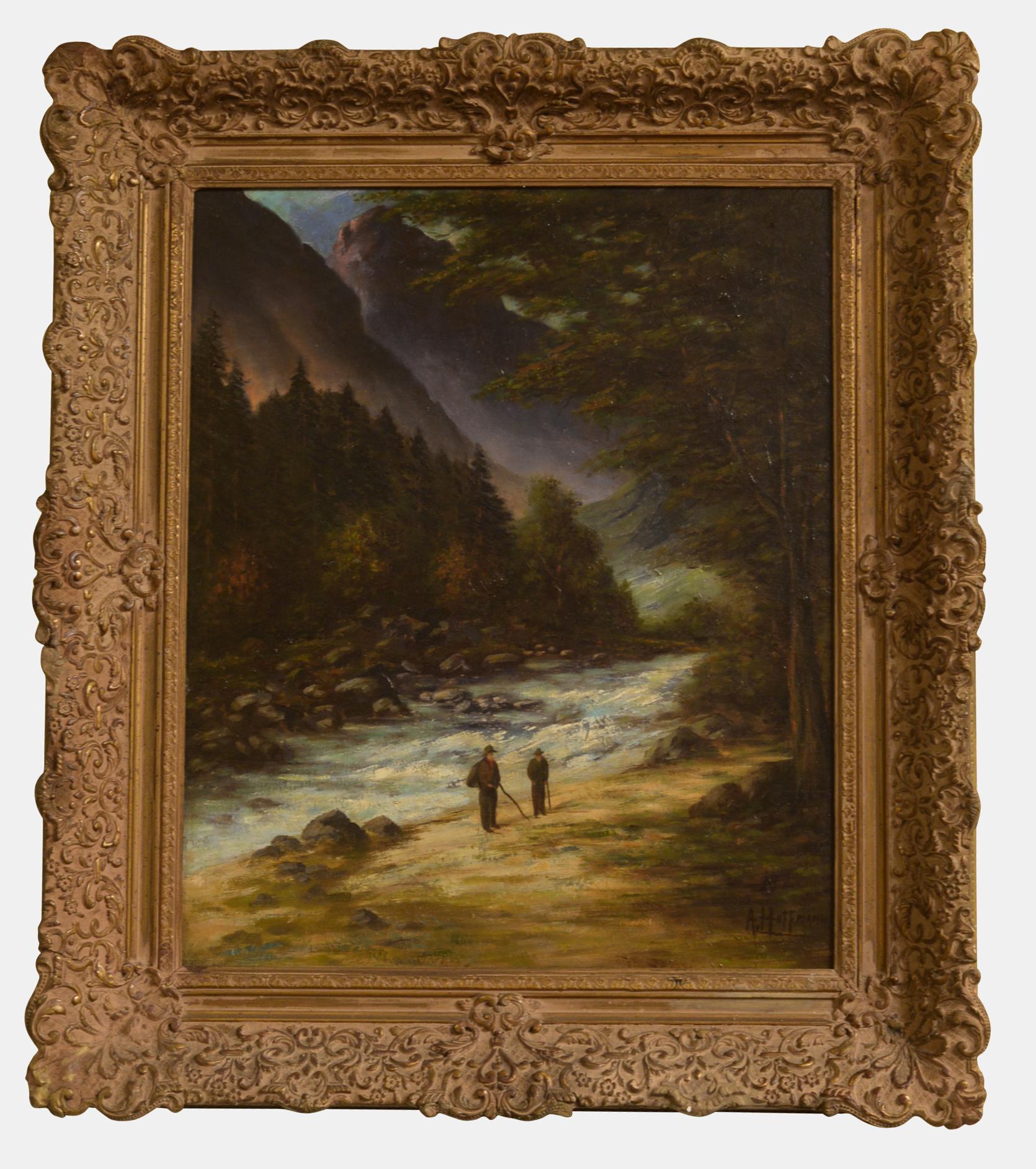 Mountainous River Landscape Oil on Canvas c.1870 (1 of 1) Mountainous River Landscape Oil on Canvas c.1870 (1 of 1)