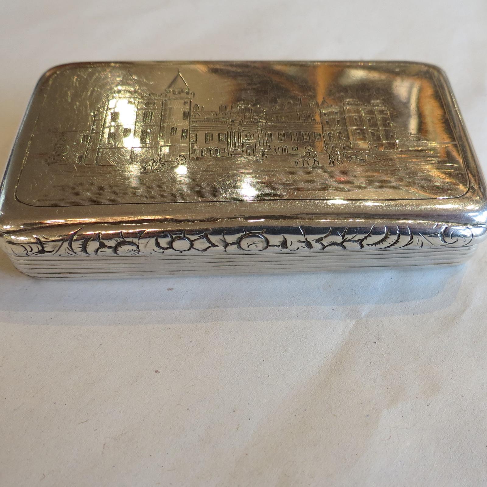 William IV Silver Rectangular Snuff Box with Engraved Lid - 1836 (1 of 8) William IV Silver Rectangular Snuff Box with Engraved Lid - 1836 (1 of 8)