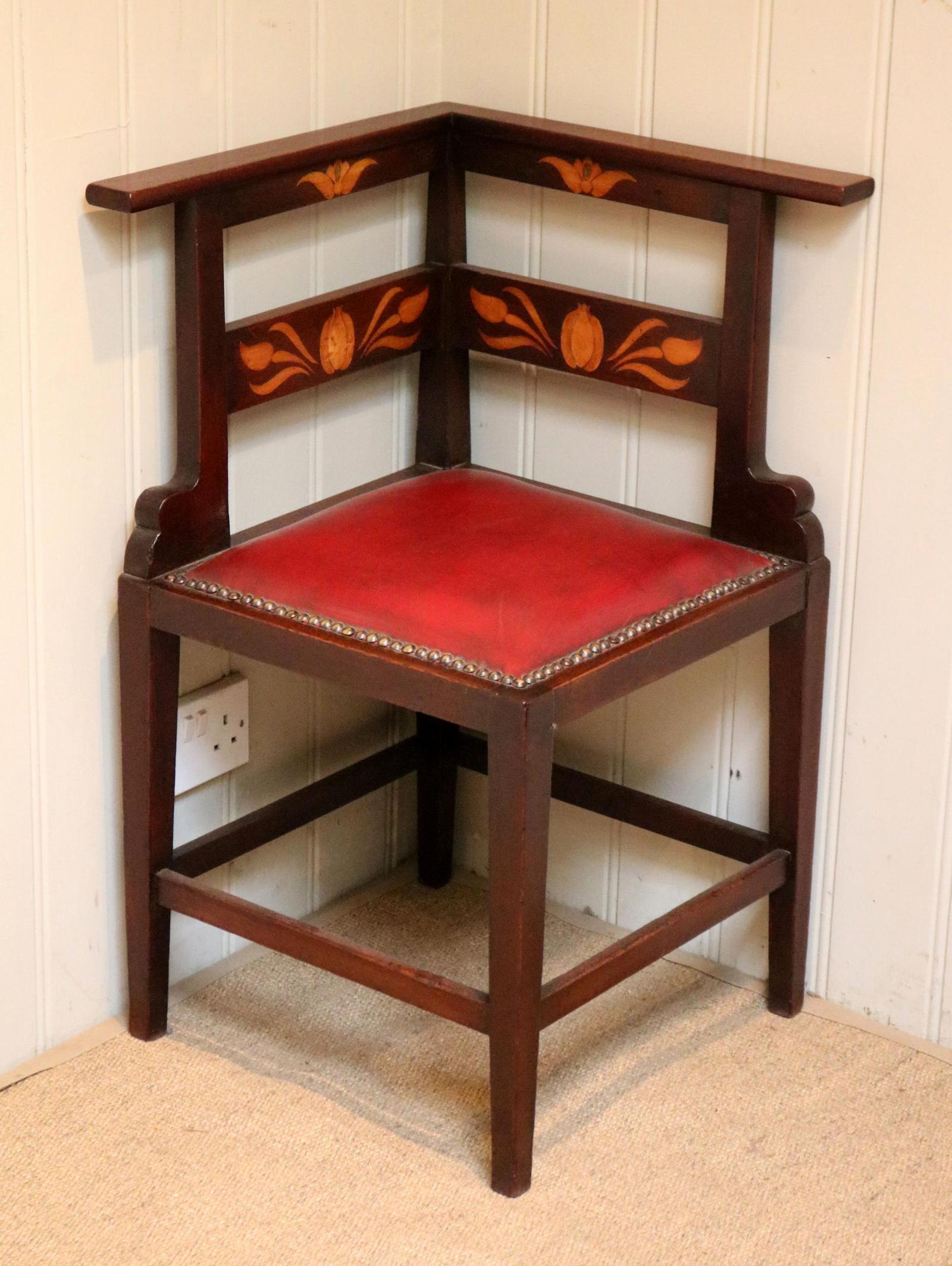 Mahogany Art Nouveau Corner Chair c.1900 (1 of 8)