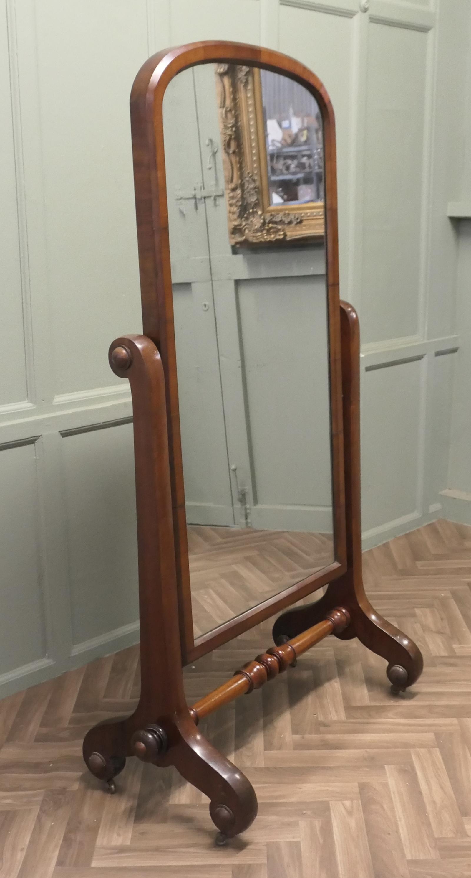 Classic Victorian Cheval Mirror or Dressing Mirror (1 of 6)