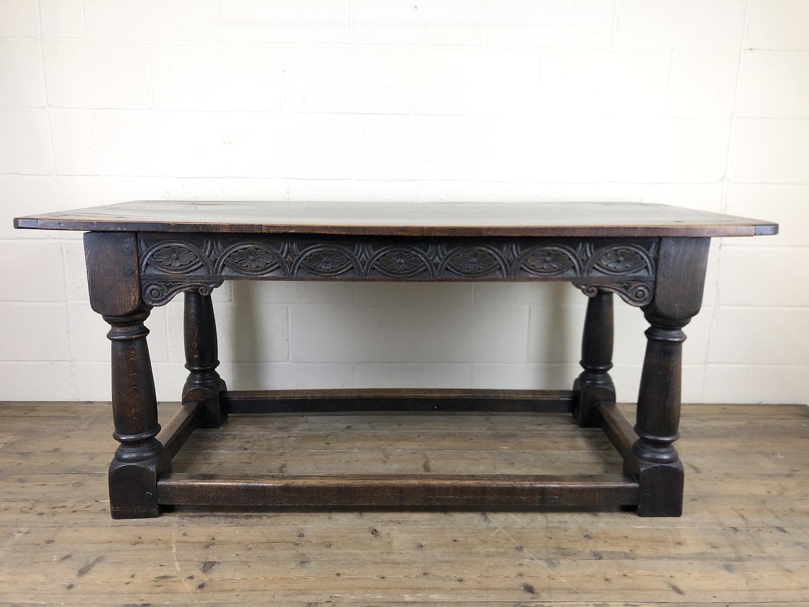 Antique Oak Refectory Table with Plank Top (1 of 17) Antique Oak Refectory Table with Plank Top (1 of 17)