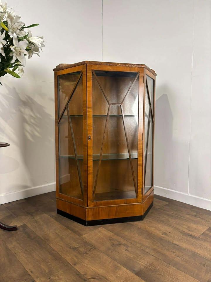 Art Deco Oak 1930s Display Cabinet (1 of 15)