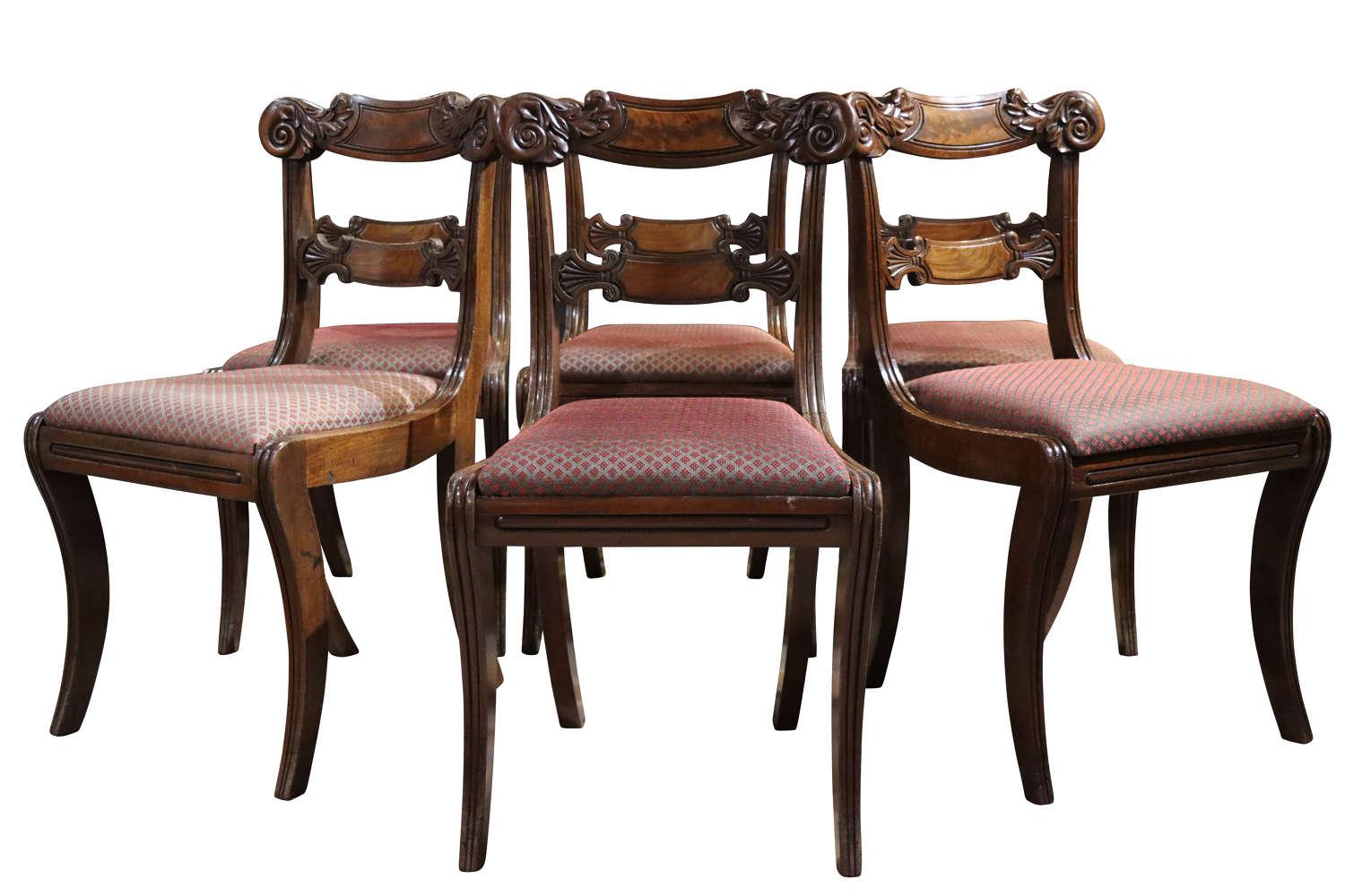 Set of 6 William IV Mahogany Dining Chairs (1 of 6)