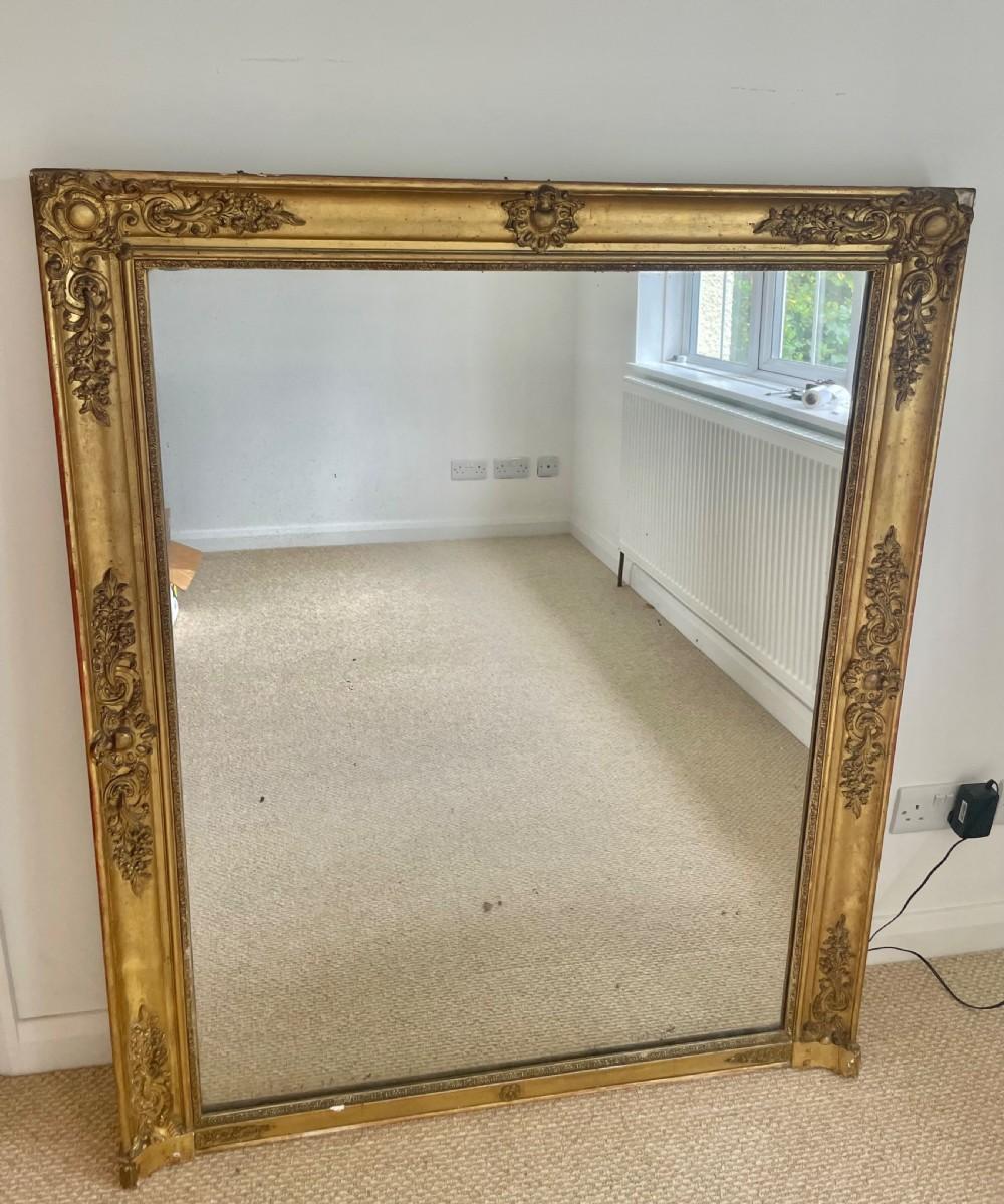 Antique Gilt Overmantle Mirror (1 of 10)