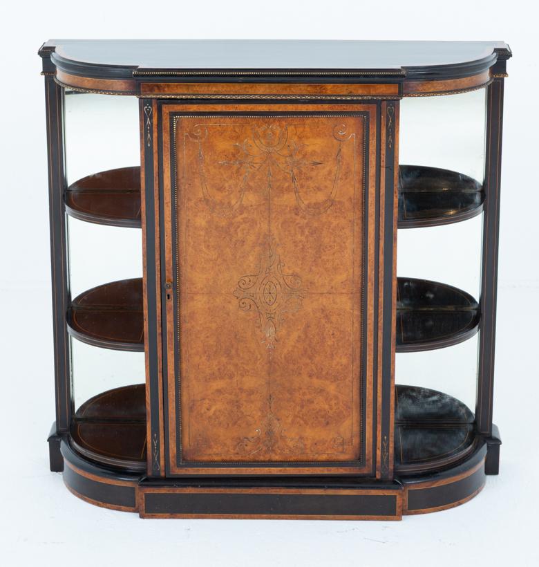 Victorian Walnut & Ebony Side Cabinet (1 of 7)