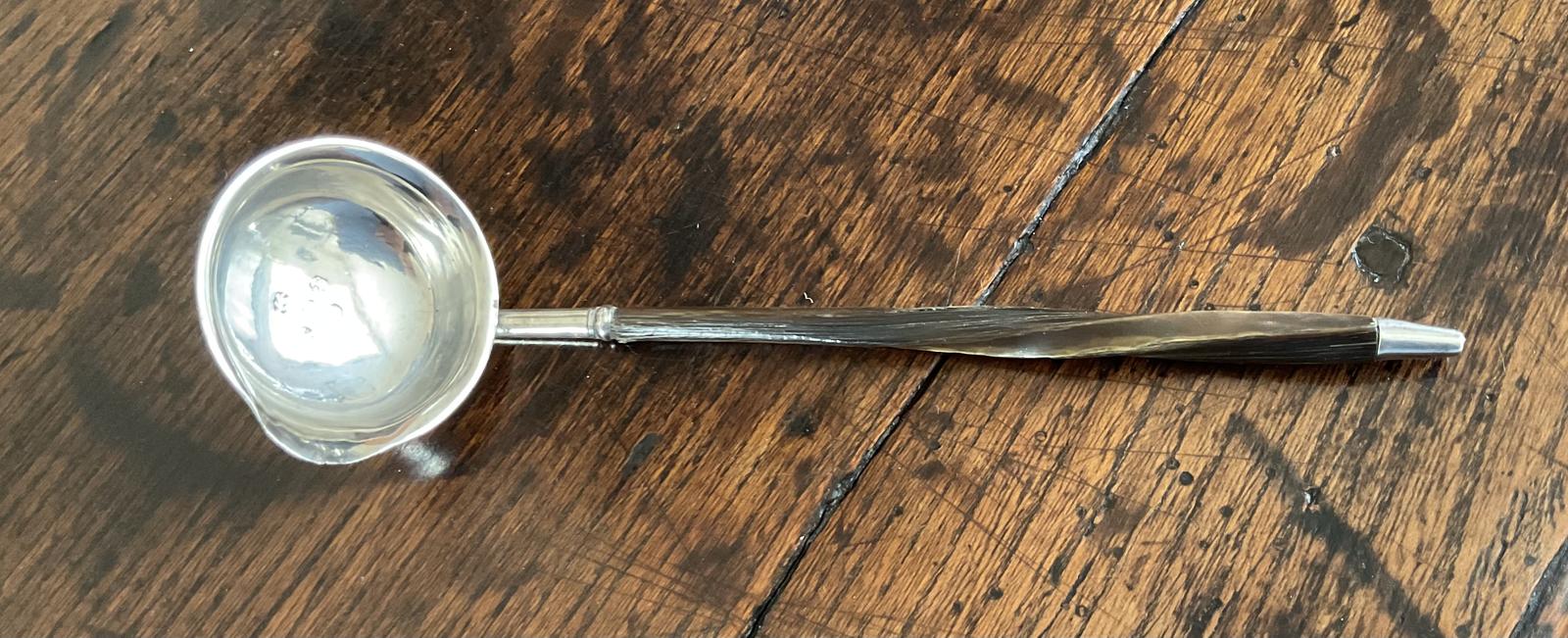 A Georgian Small Silver and Horm Handled Ladle (1 of 2)