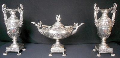 A Solid Silver 3 Piece Table Garniture, George Roth, Hanau c.1890 (1 of 13)