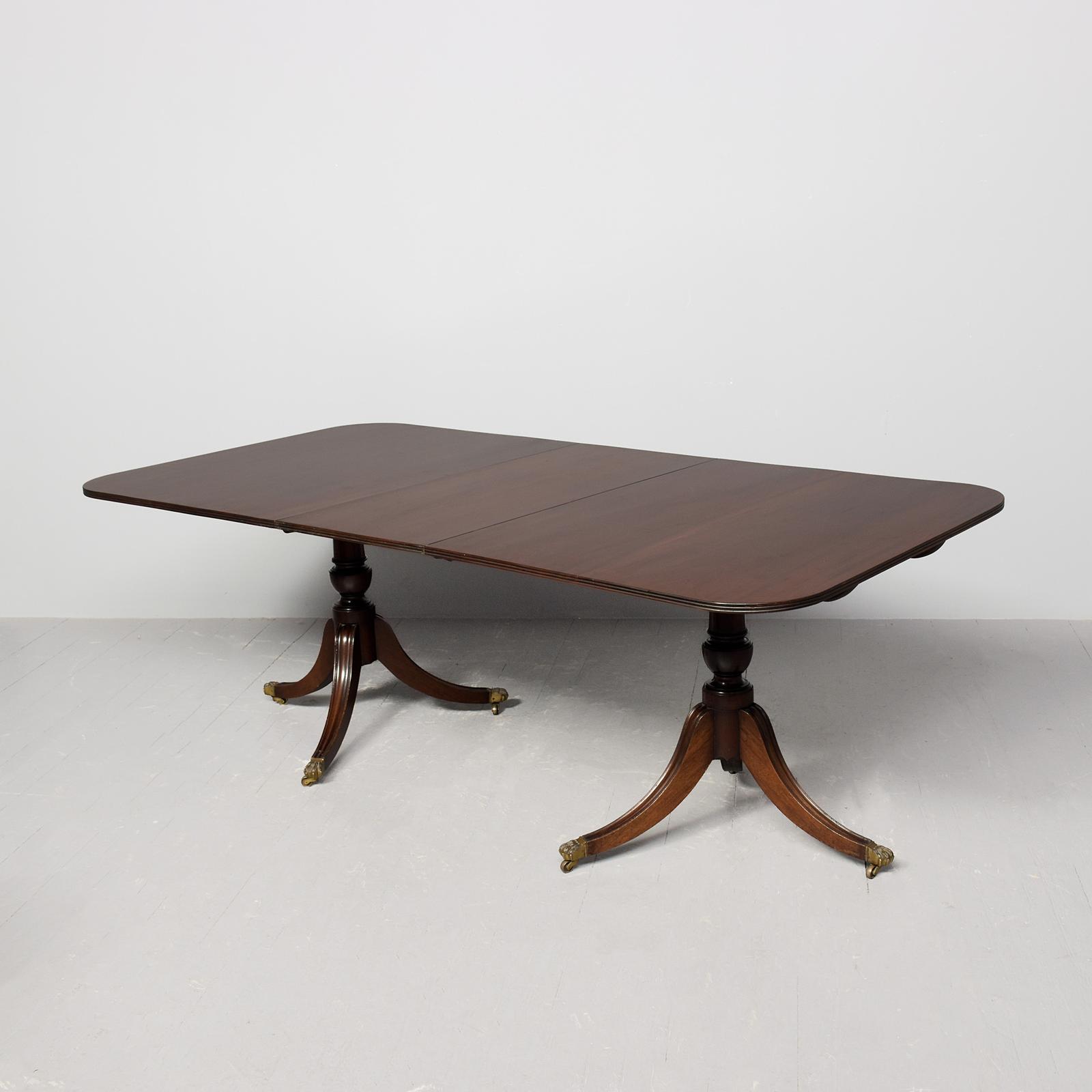 Regency Style Twin Pillar Dining Table Plus 1 Extra Leaf (1 of 8) Regency Style Twin Pillar Dining Table Plus 1 Extra Leaf (1 of 8)